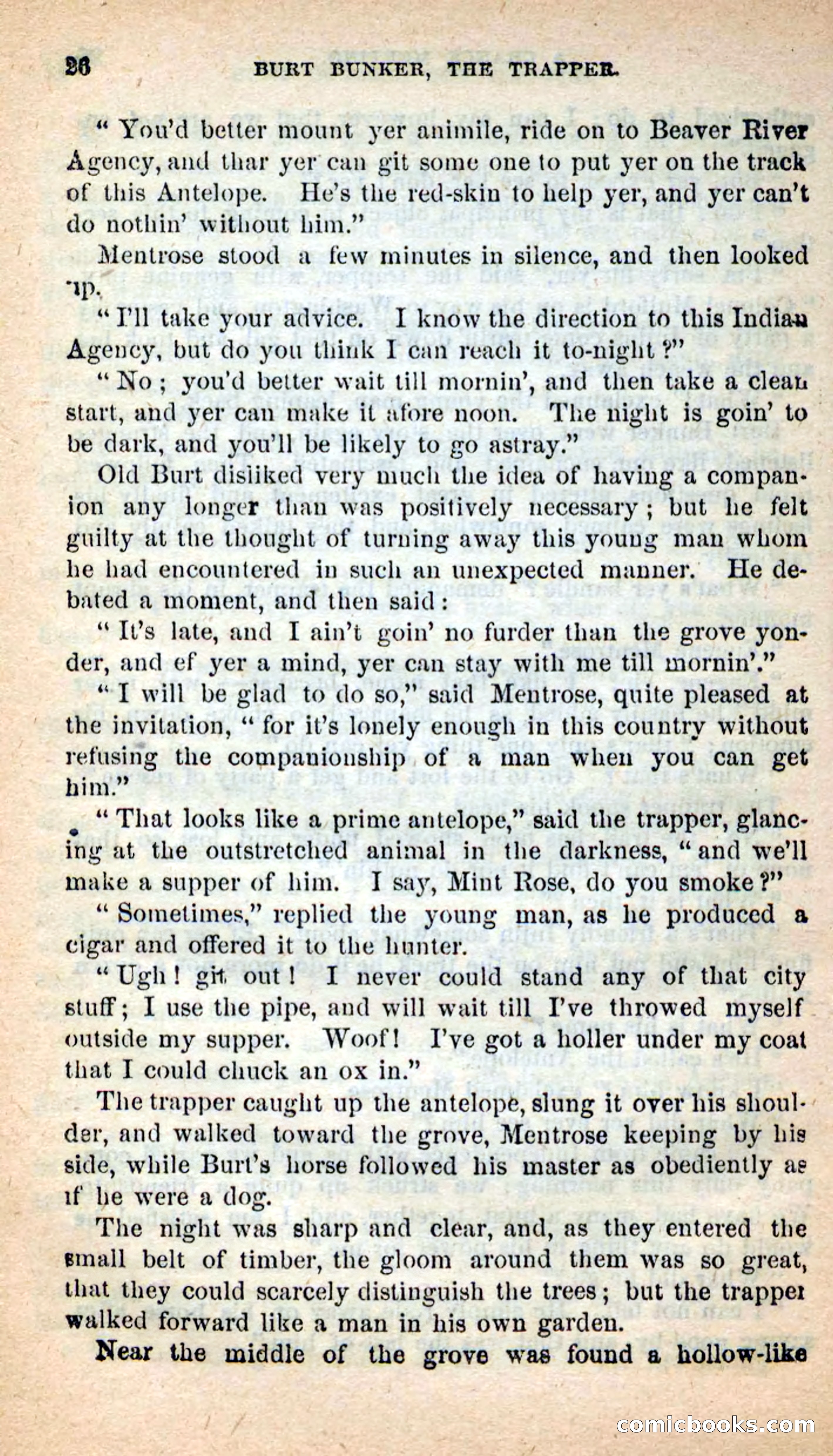 Beadle's New Dime Novels: Burt Bunker, the Trapper — page 22 of 100