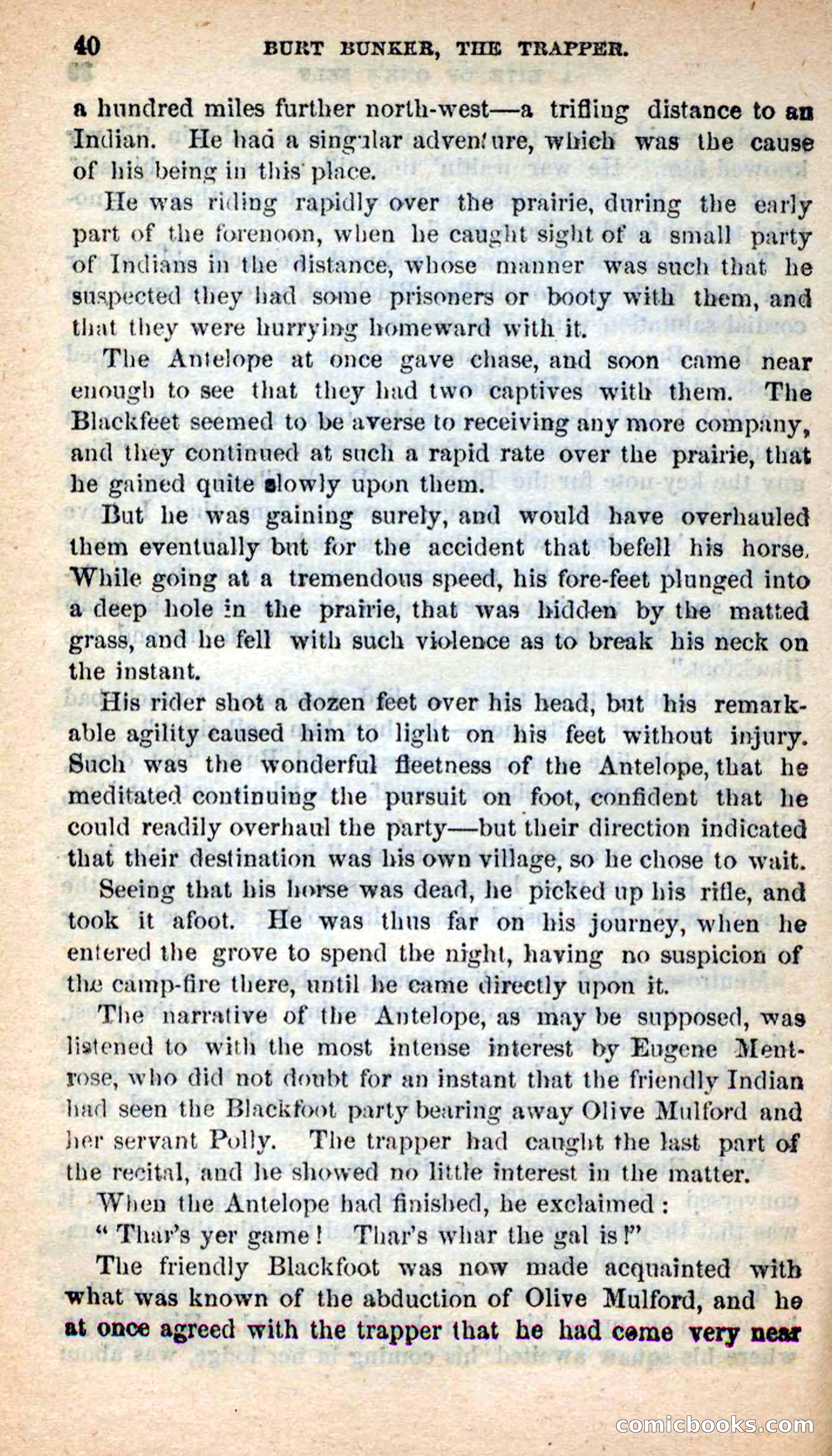 Beadle's New Dime Novels: Burt Bunker, the Trapper — page 36 of 100