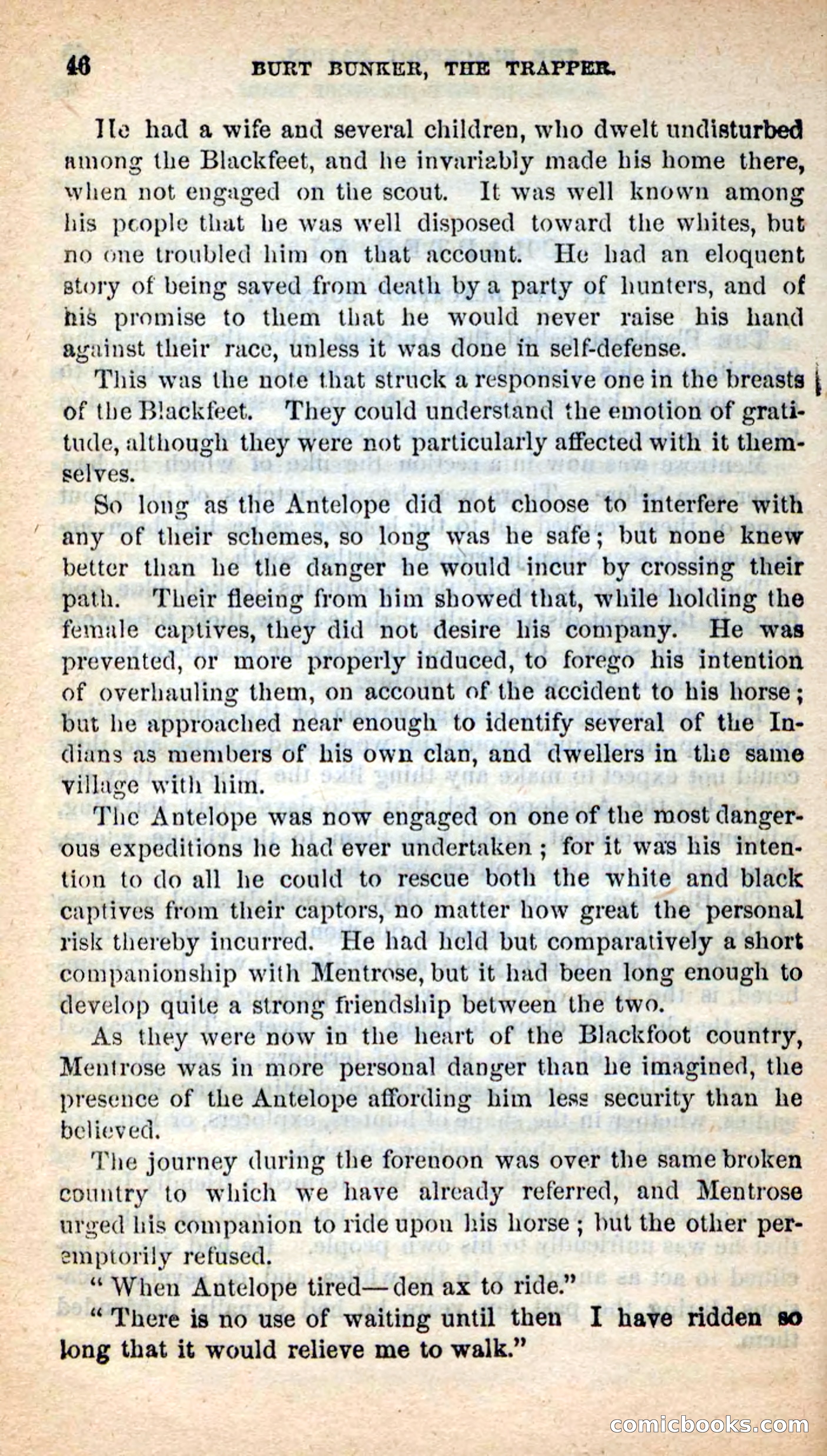 Beadle's New Dime Novels: Burt Bunker, the Trapper — page 42 of 100