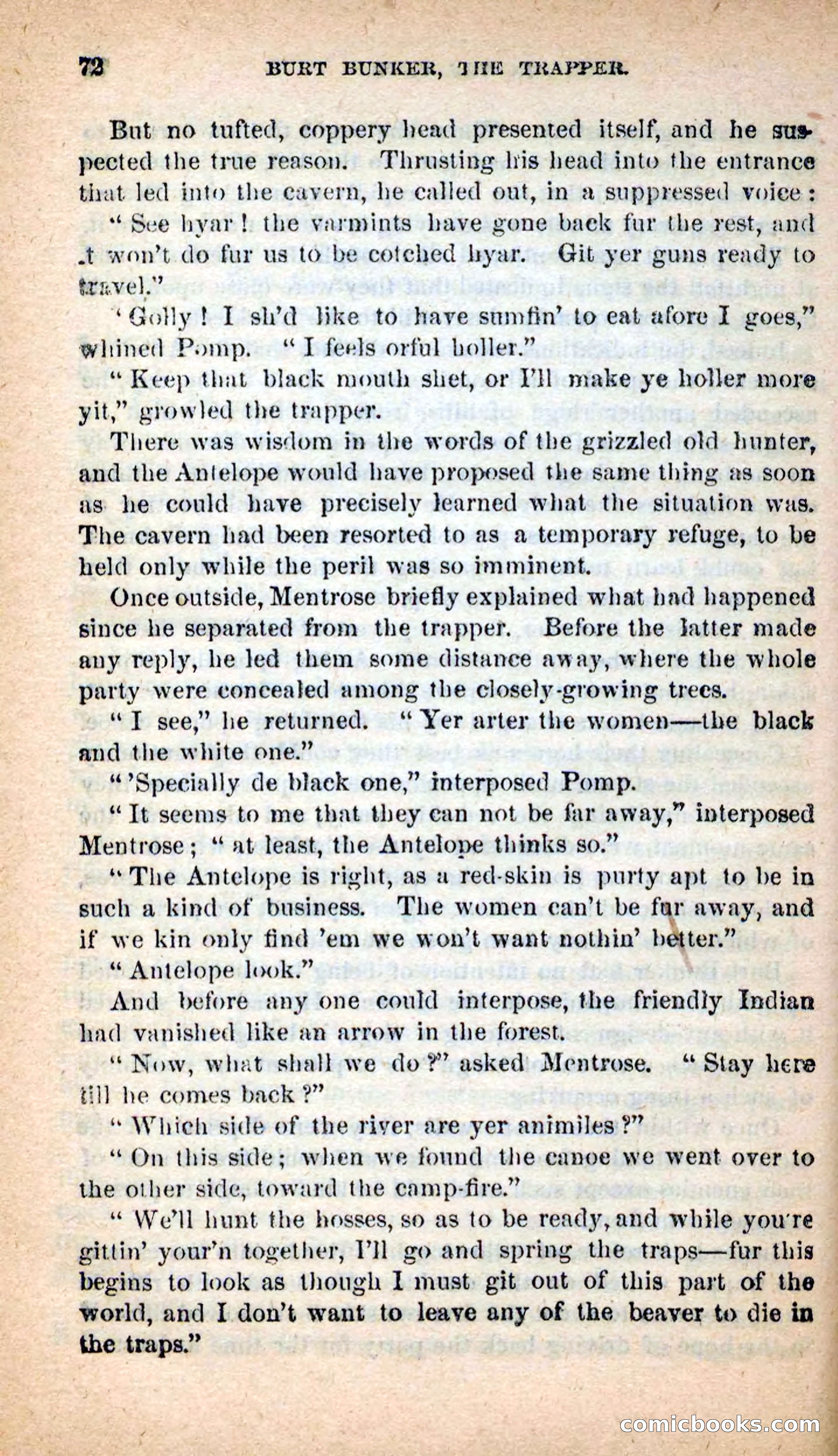 Beadle's New Dime Novels: Burt Bunker, the Trapper — page 68 of 100