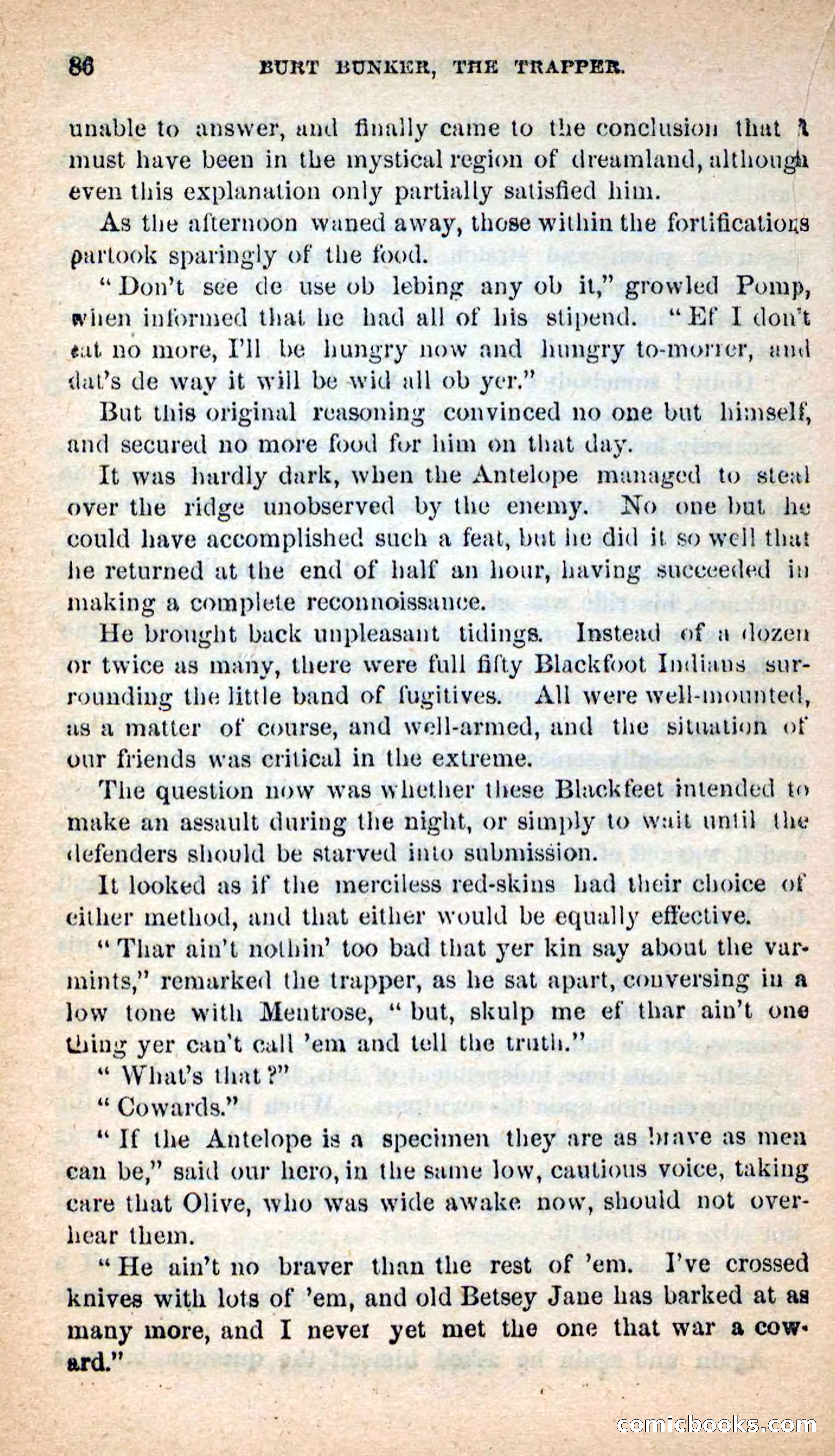 Beadle's New Dime Novels: Burt Bunker, the Trapper — page 82 of 100
