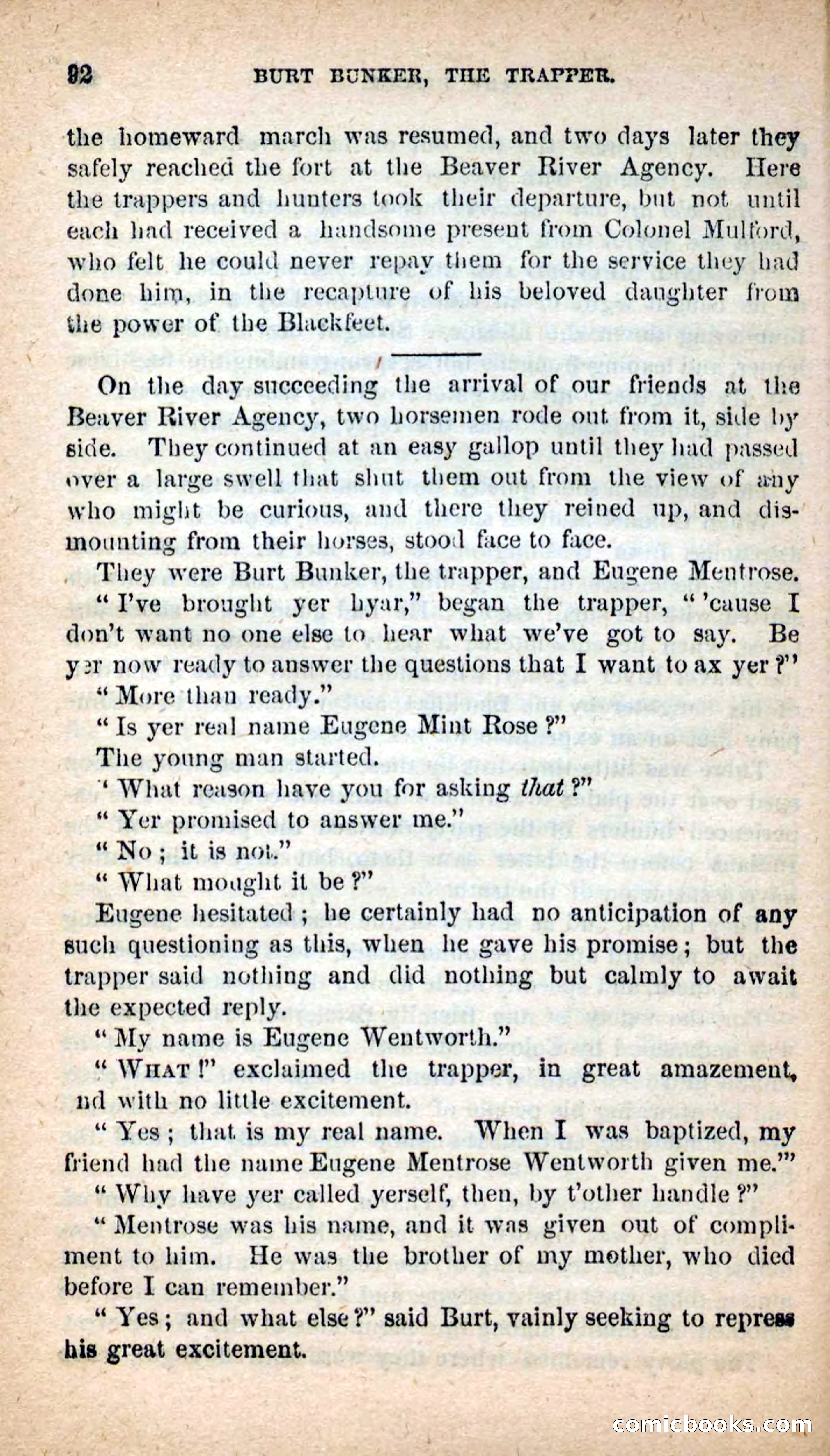 Beadle's New Dime Novels: Burt Bunker, the Trapper — page 88 of 100