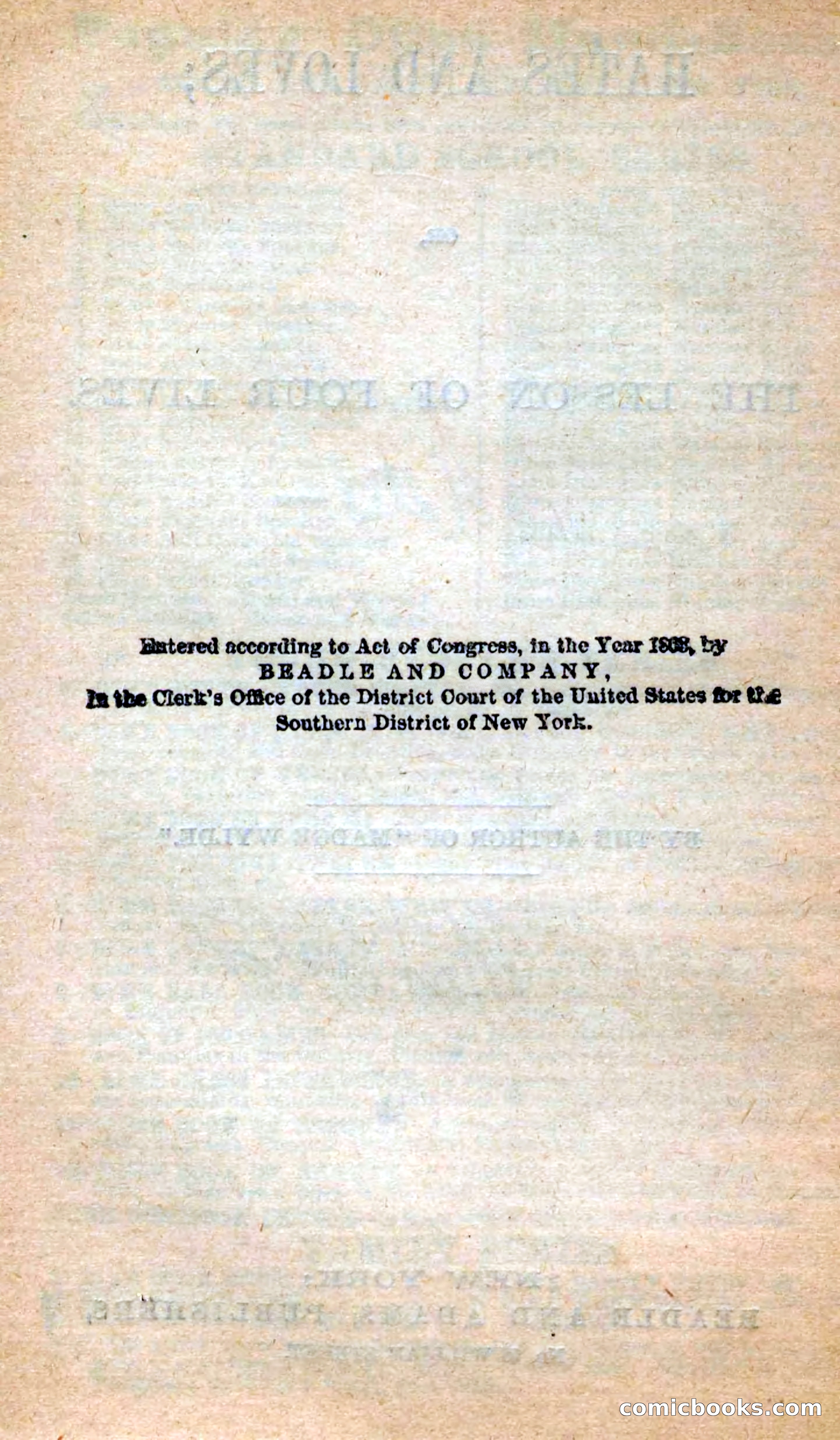 Beadle's New Dime Novels: Hates and Loves — page 4 of 116