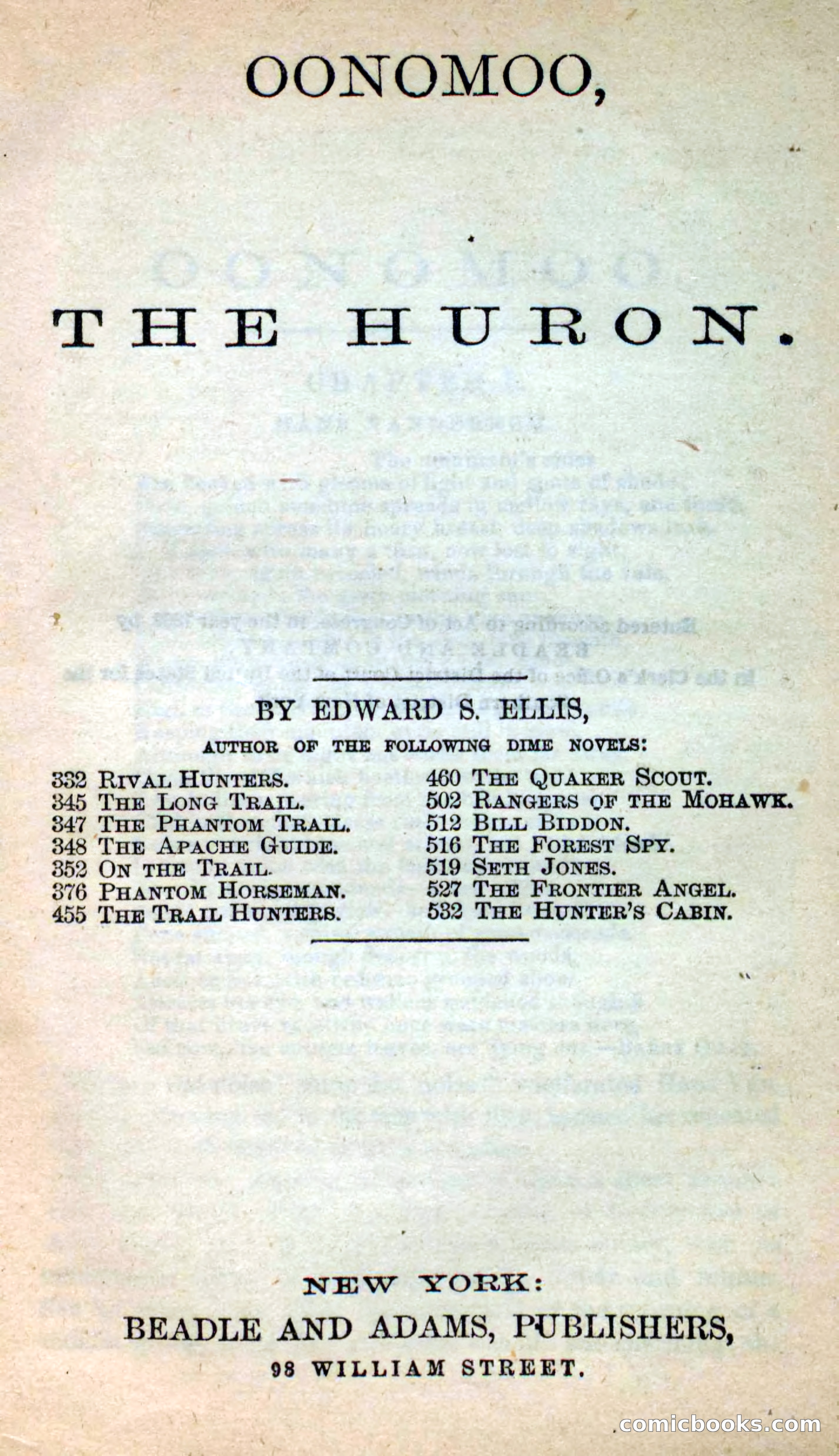 Beadle's New Dime Novels: Oonomoo, the Huron — page 3 of 116