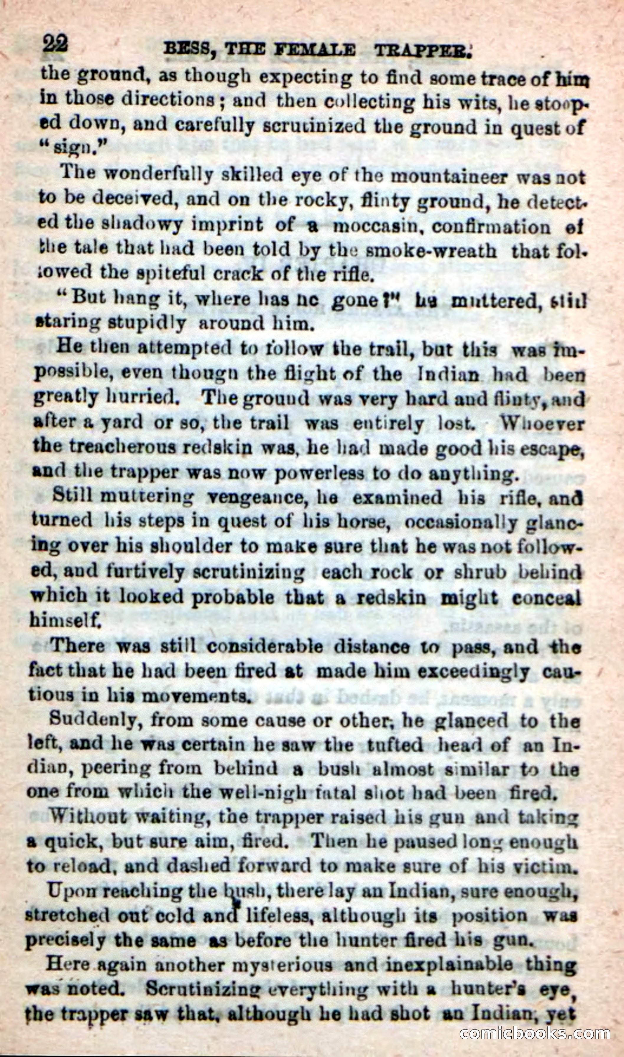 Beadle's New Dime Novels: 'Bess, the Trapper' — page 18 of 101