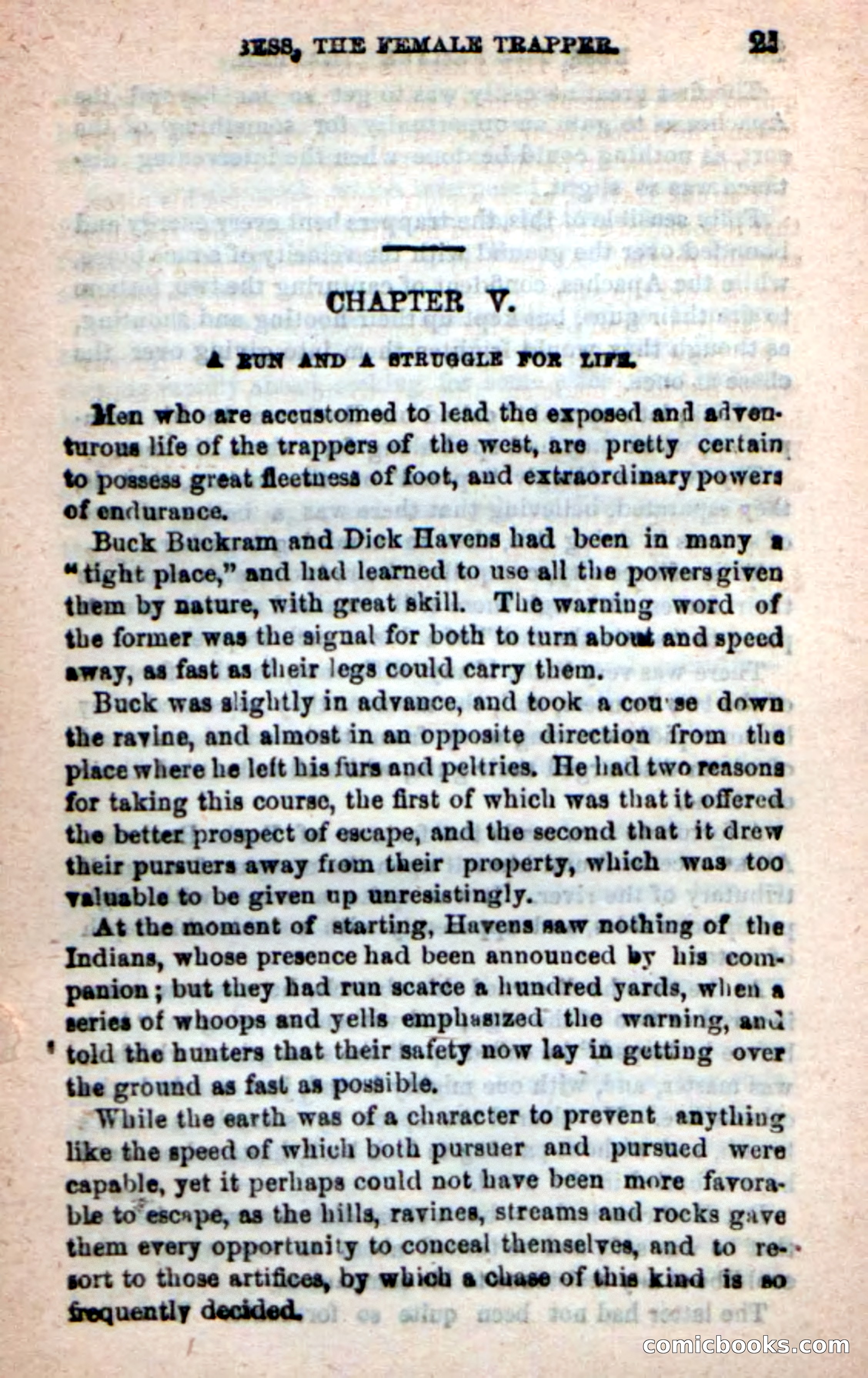 Beadle's New Dime Novels: 'Bess, the Trapper' — page 21 of 101