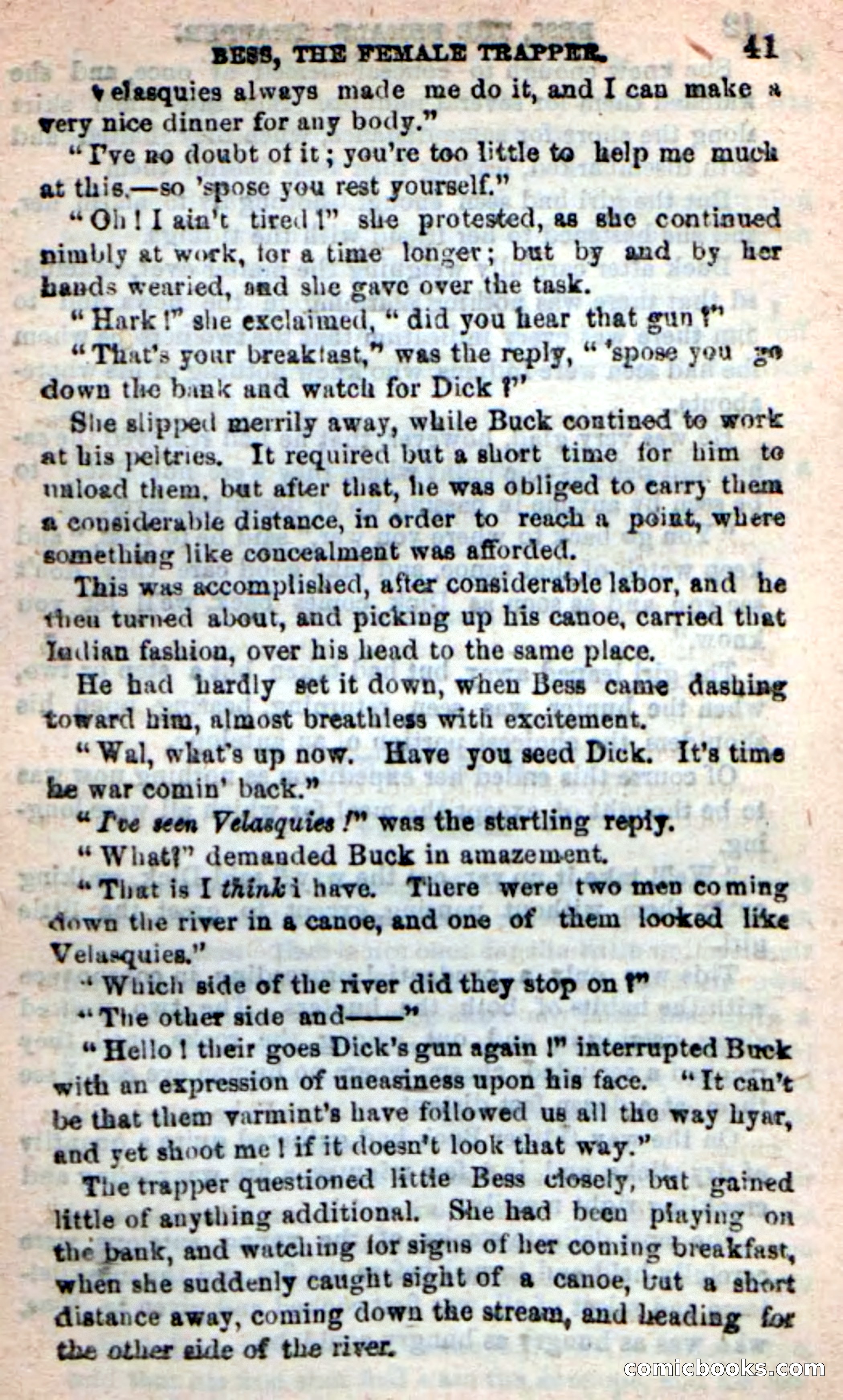 Beadle's New Dime Novels: 'Bess, the Trapper' — page 38 of 101