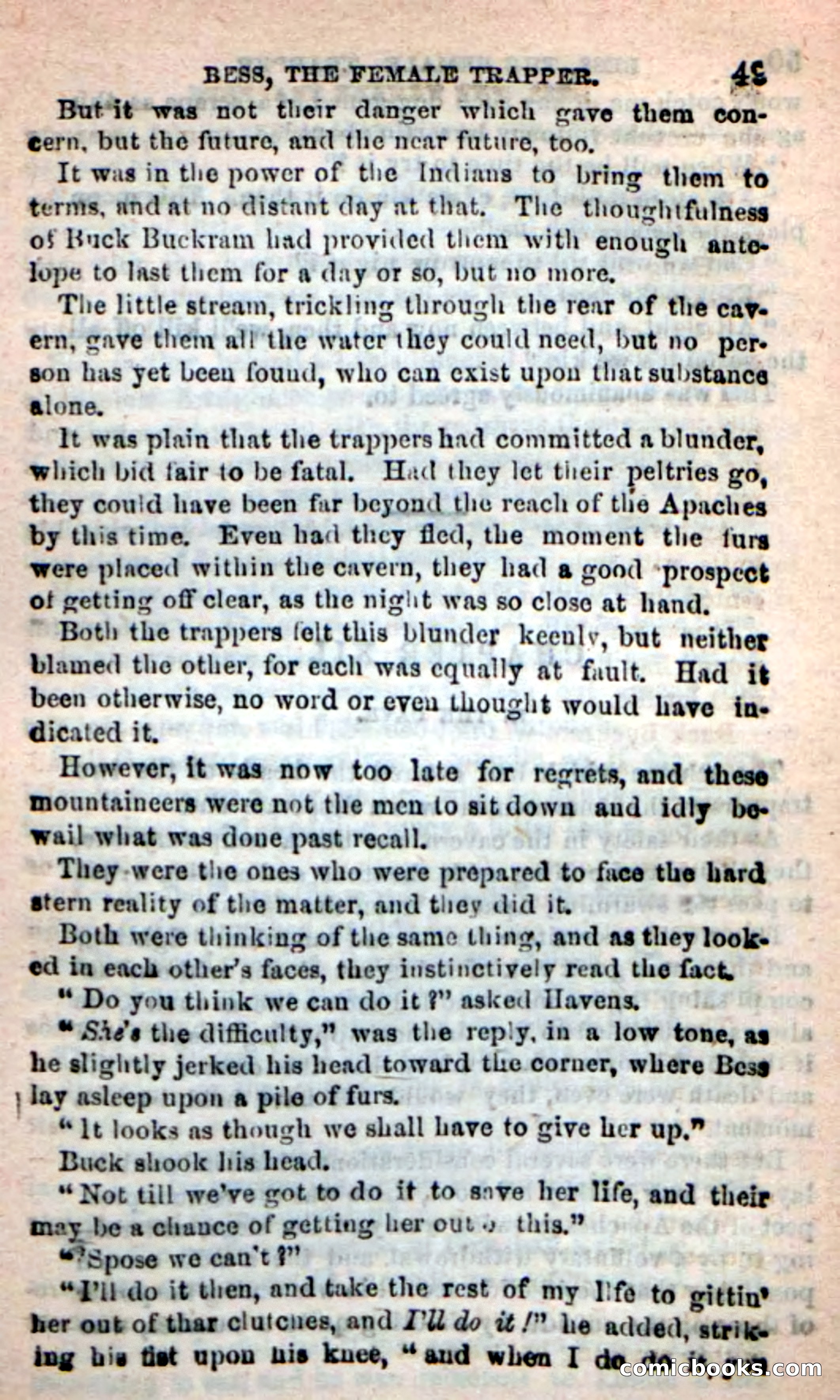 Beadle's New Dime Novels: 'Bess, the Trapper' — page 46 of 101