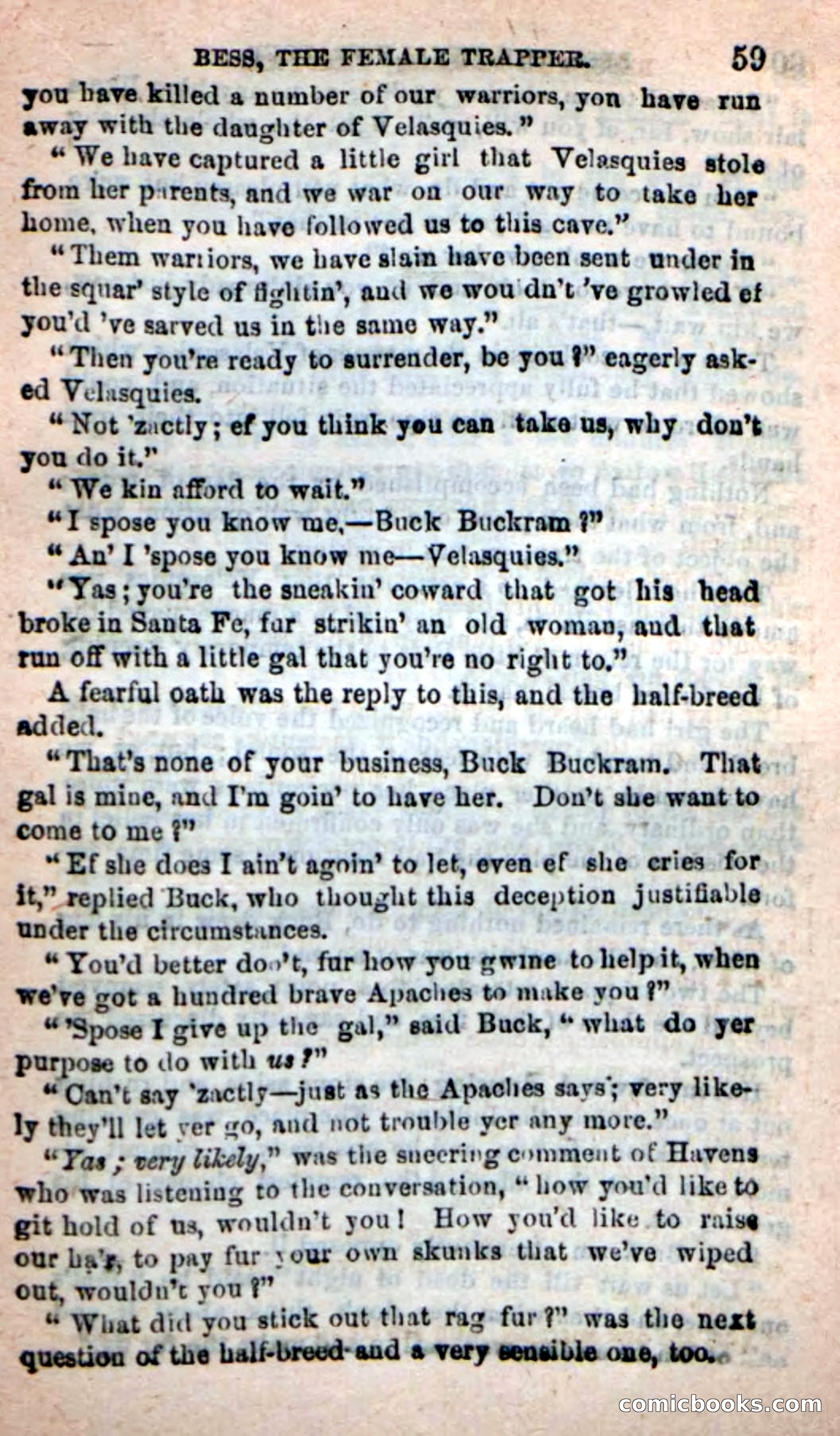 Beadle's New Dime Novels: 'Bess, the Trapper' — page 56 of 101
