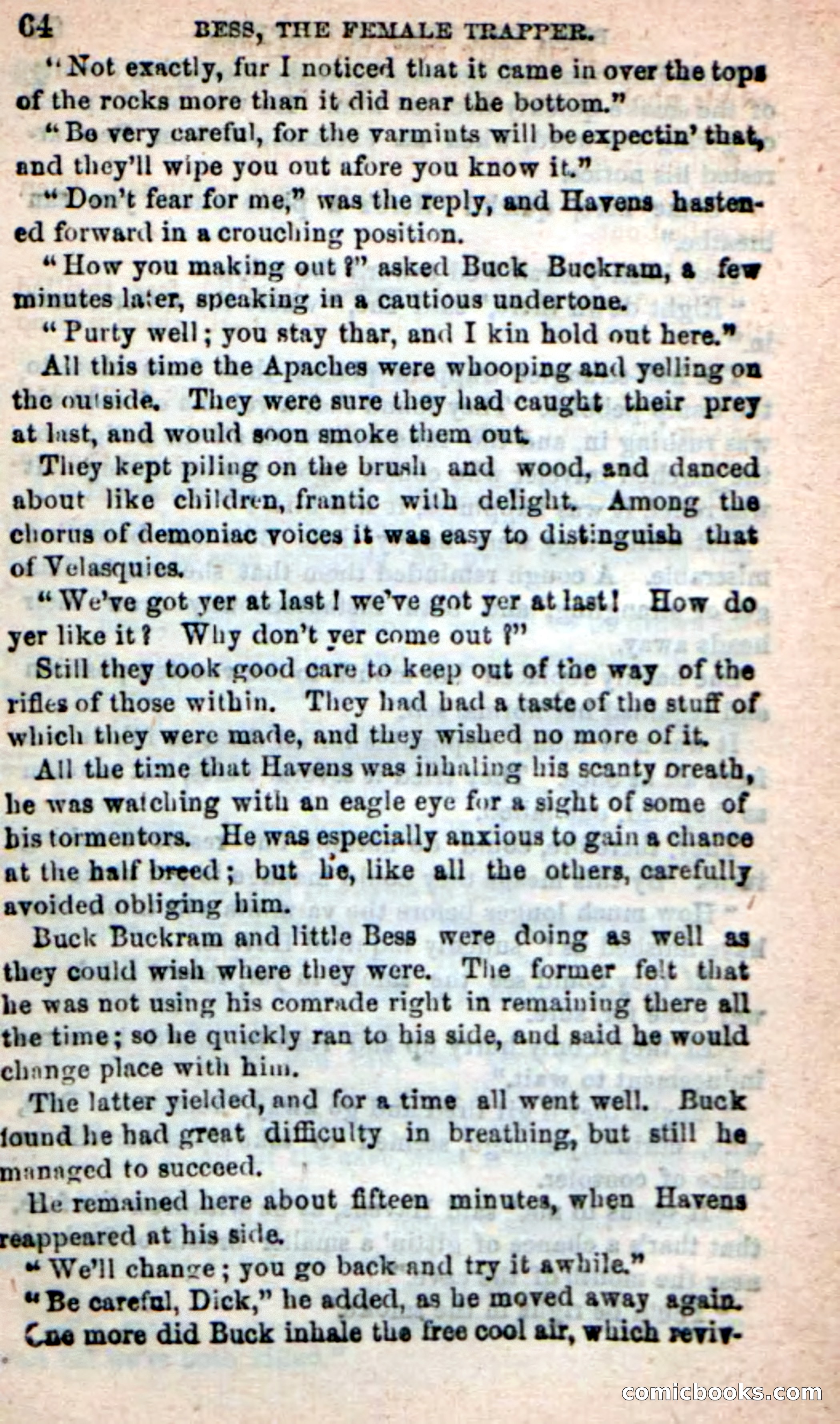 Beadle's New Dime Novels: 'Bess, the Trapper' — page 61 of 101