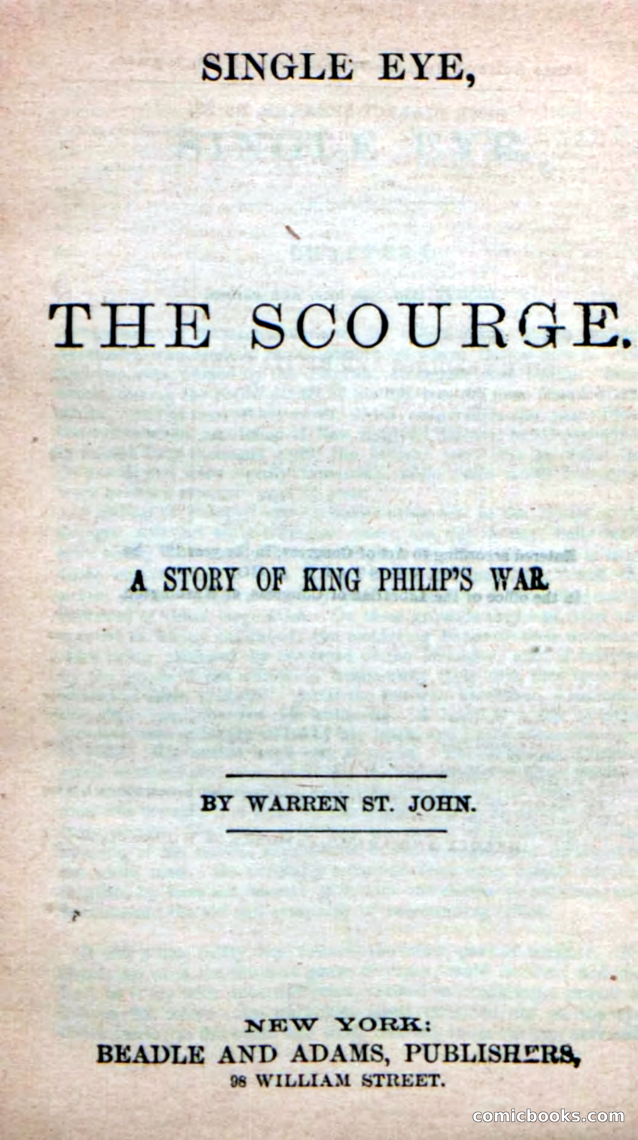 Beadle's New Dime Novels: Single Eye, the Scourge — page 3 of 100
