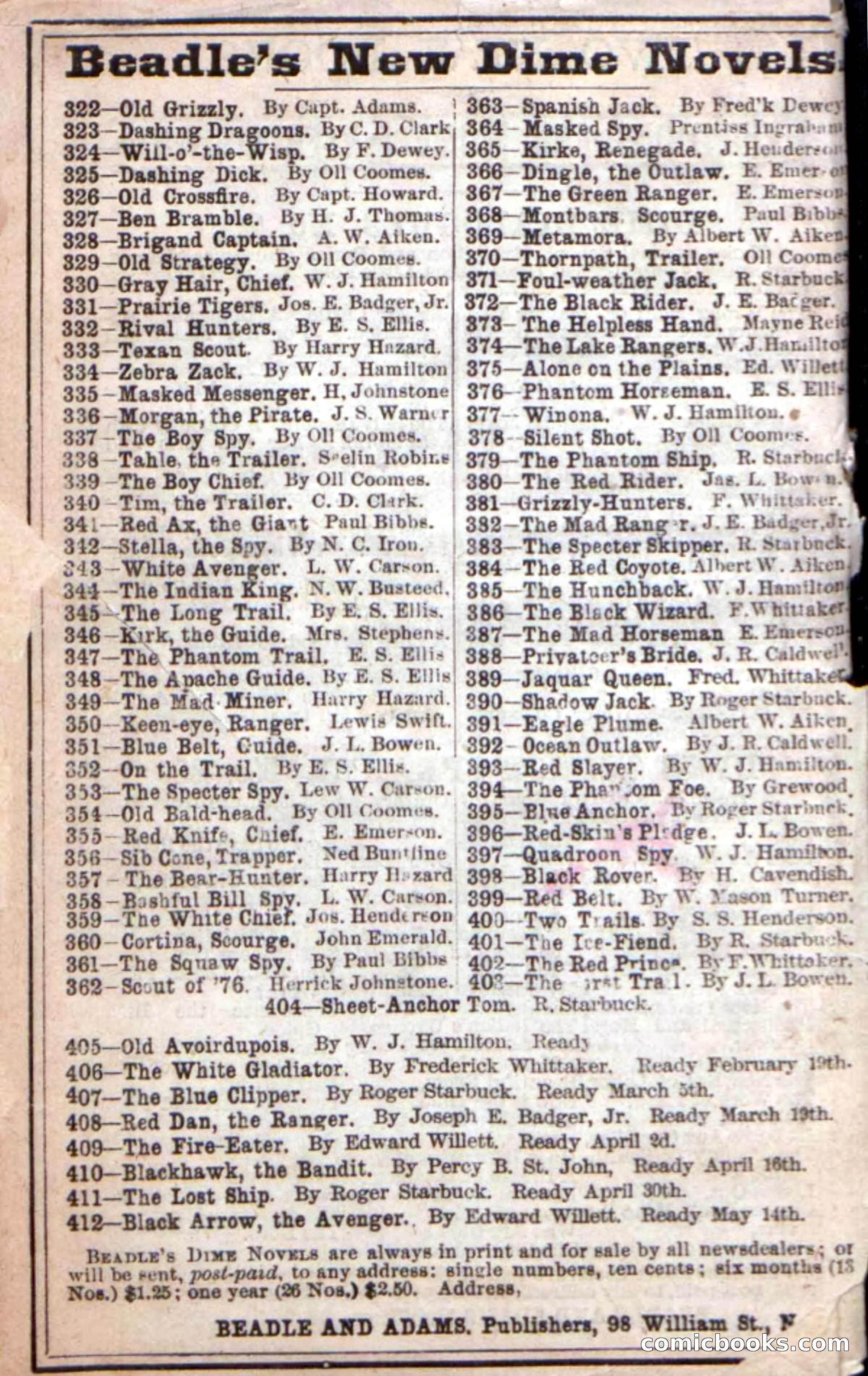 Beadle's New Dime Novels: The Apache Guide — page 100 of 100