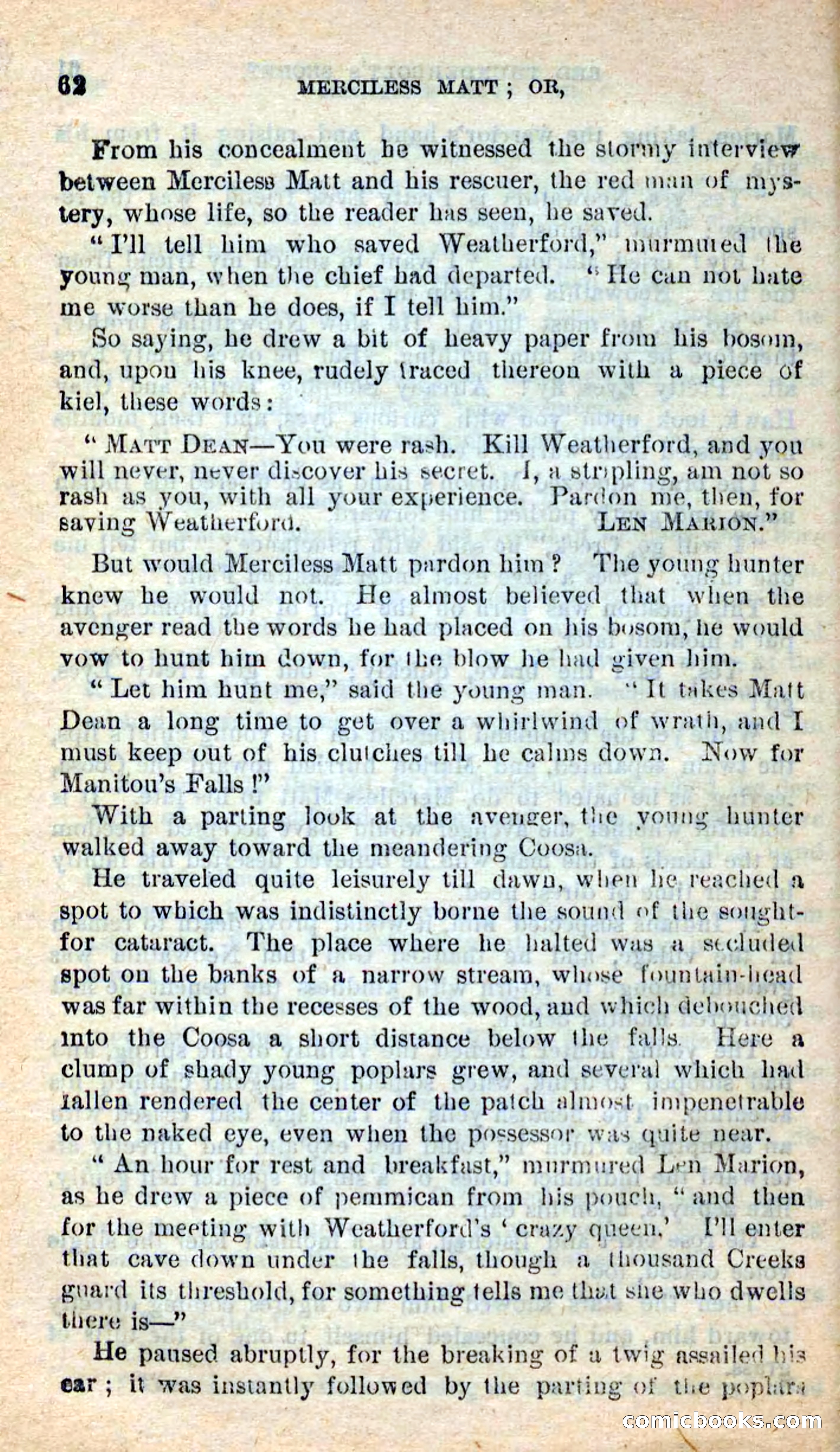 Beadle's New Dime Novels: Merciless Matt — page 58 of 100