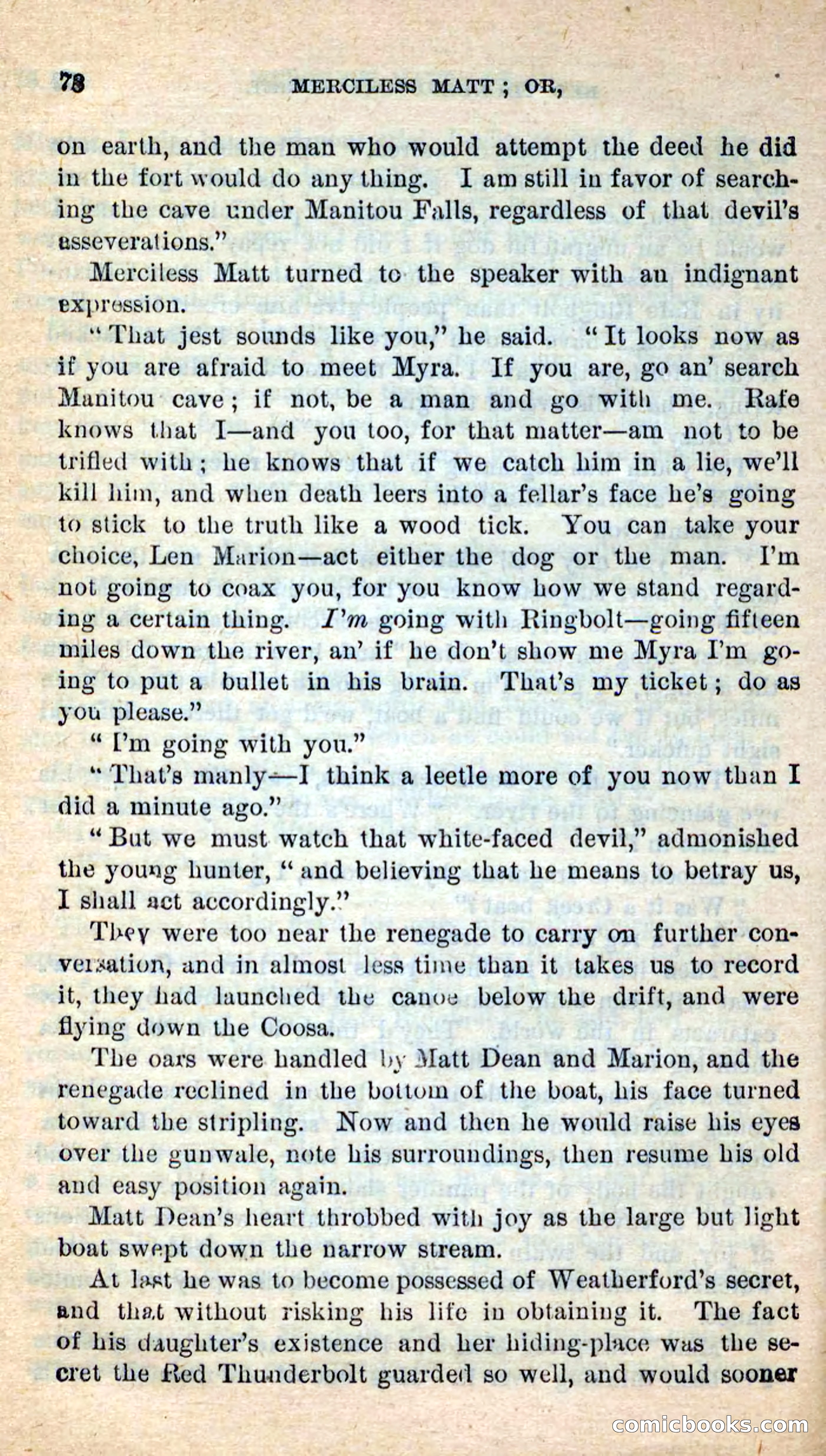 Beadle's New Dime Novels: Merciless Matt — page 74 of 100