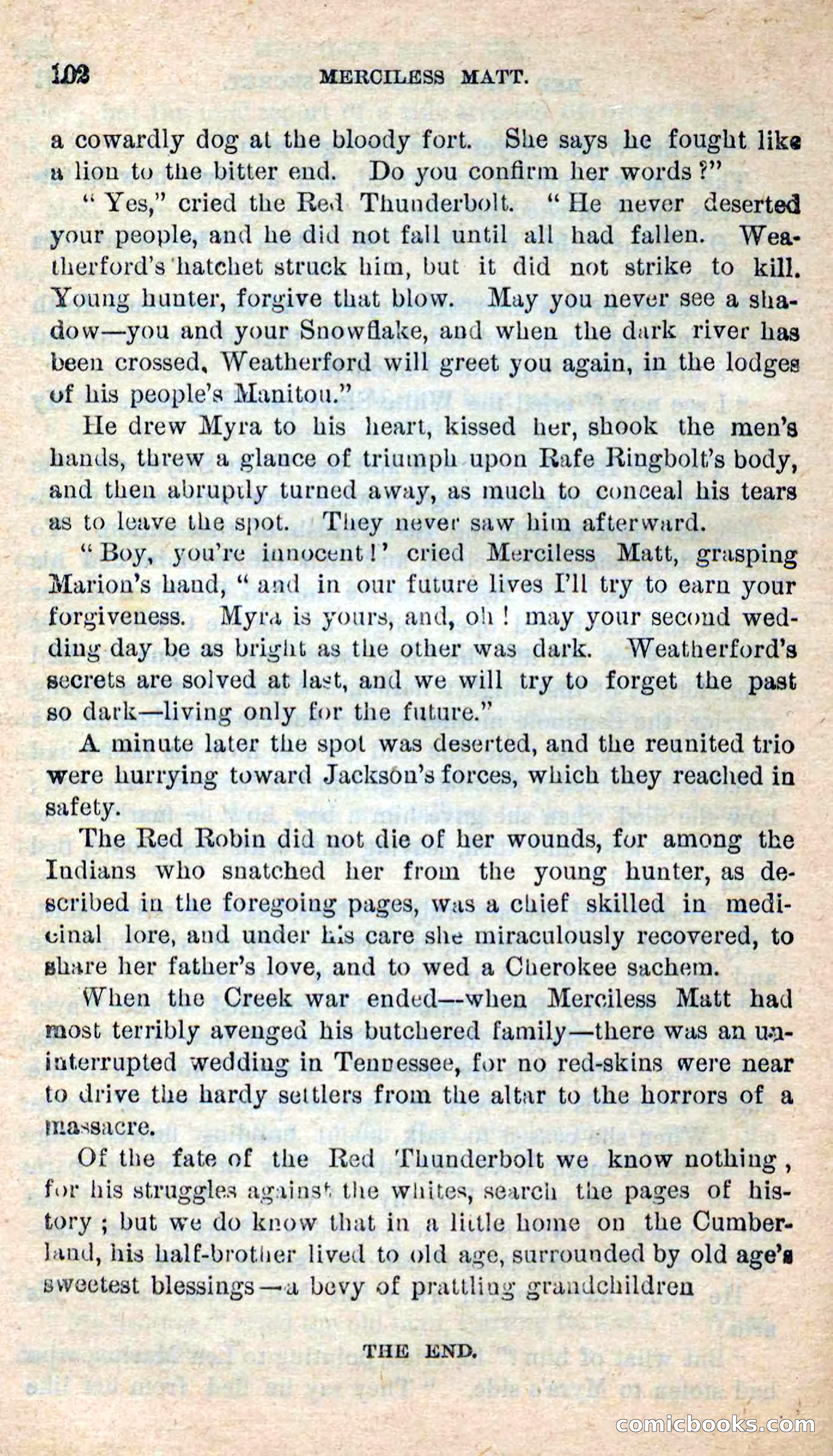 Beadle's New Dime Novels: Merciless Matt — page 98 of 100