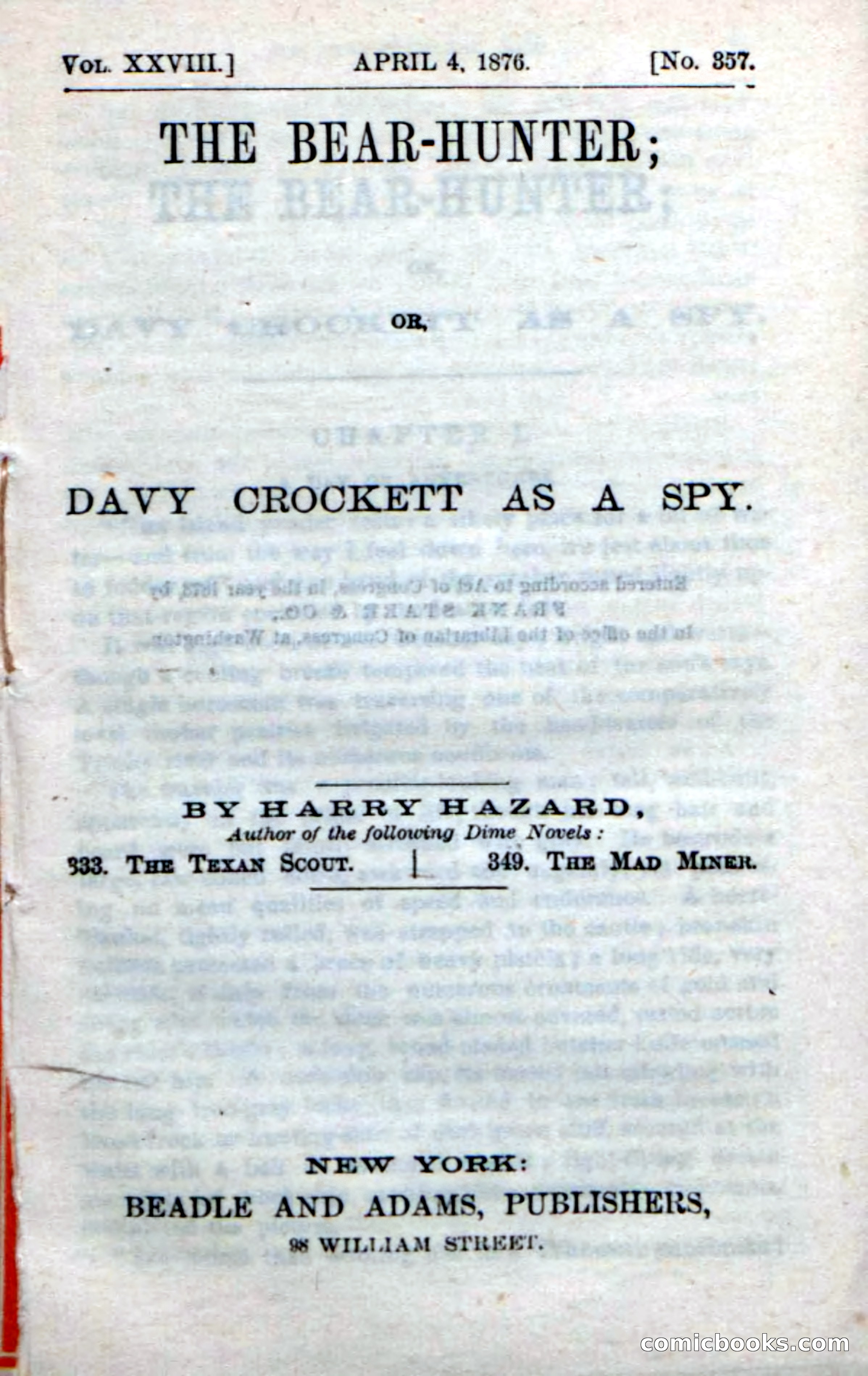 Beadle's New Dime Novels: The Bear-Hunter — page 3 of 100
