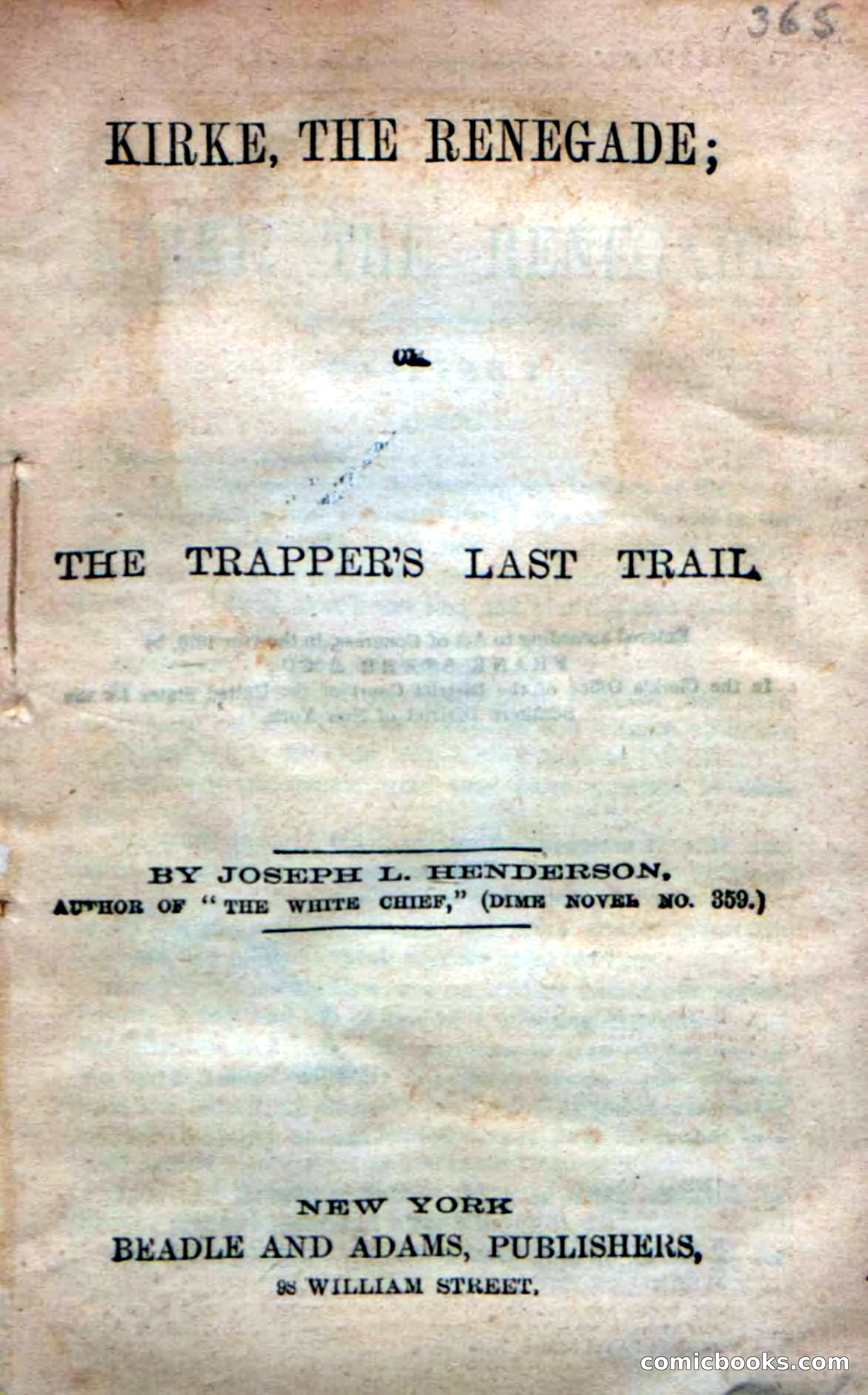 Beadle's New Dime Novels: 'Kirke, the Renegade' — page 3 of 100