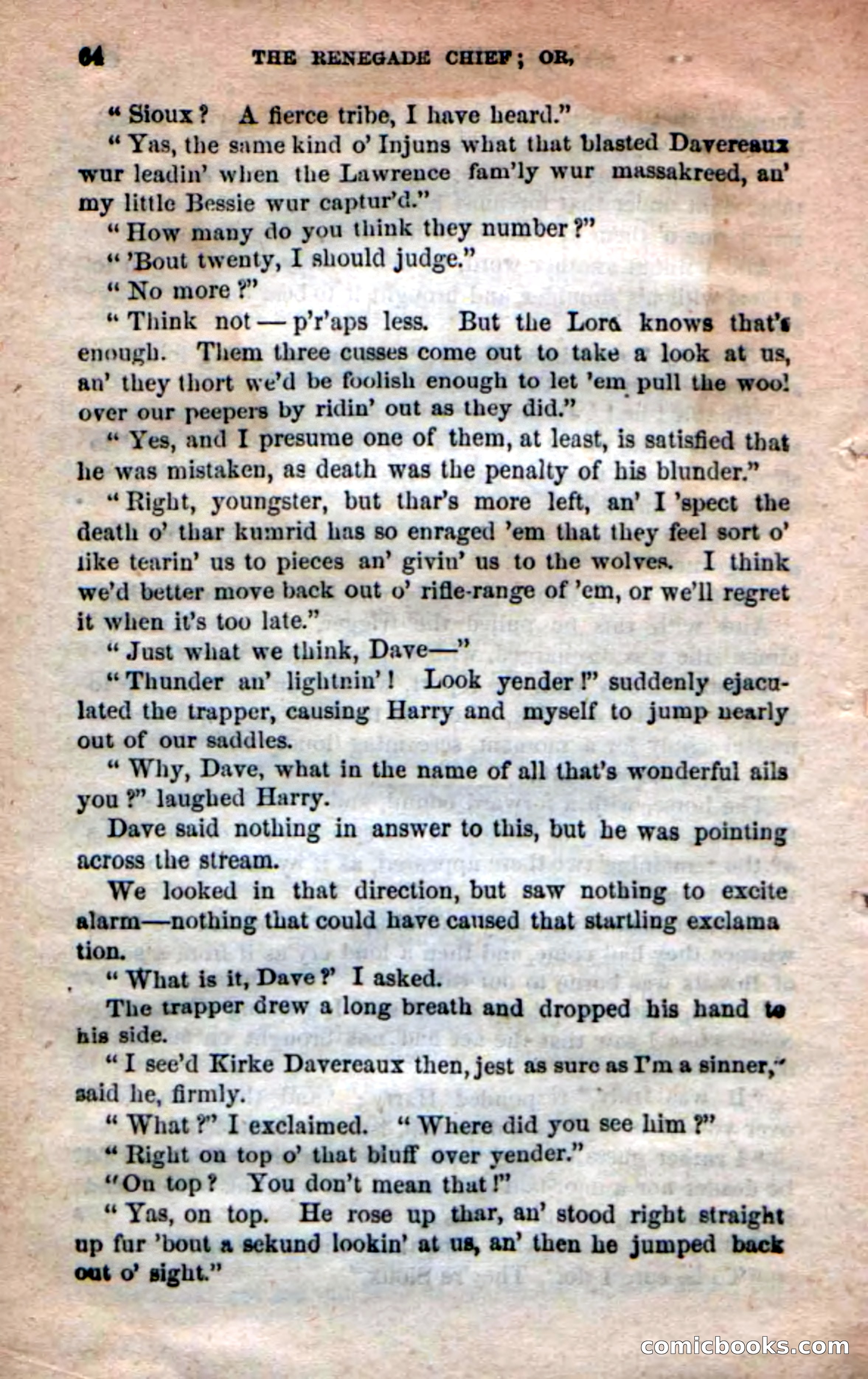 Beadle's New Dime Novels: 'Kirke, the Renegade' — page 60 of 100