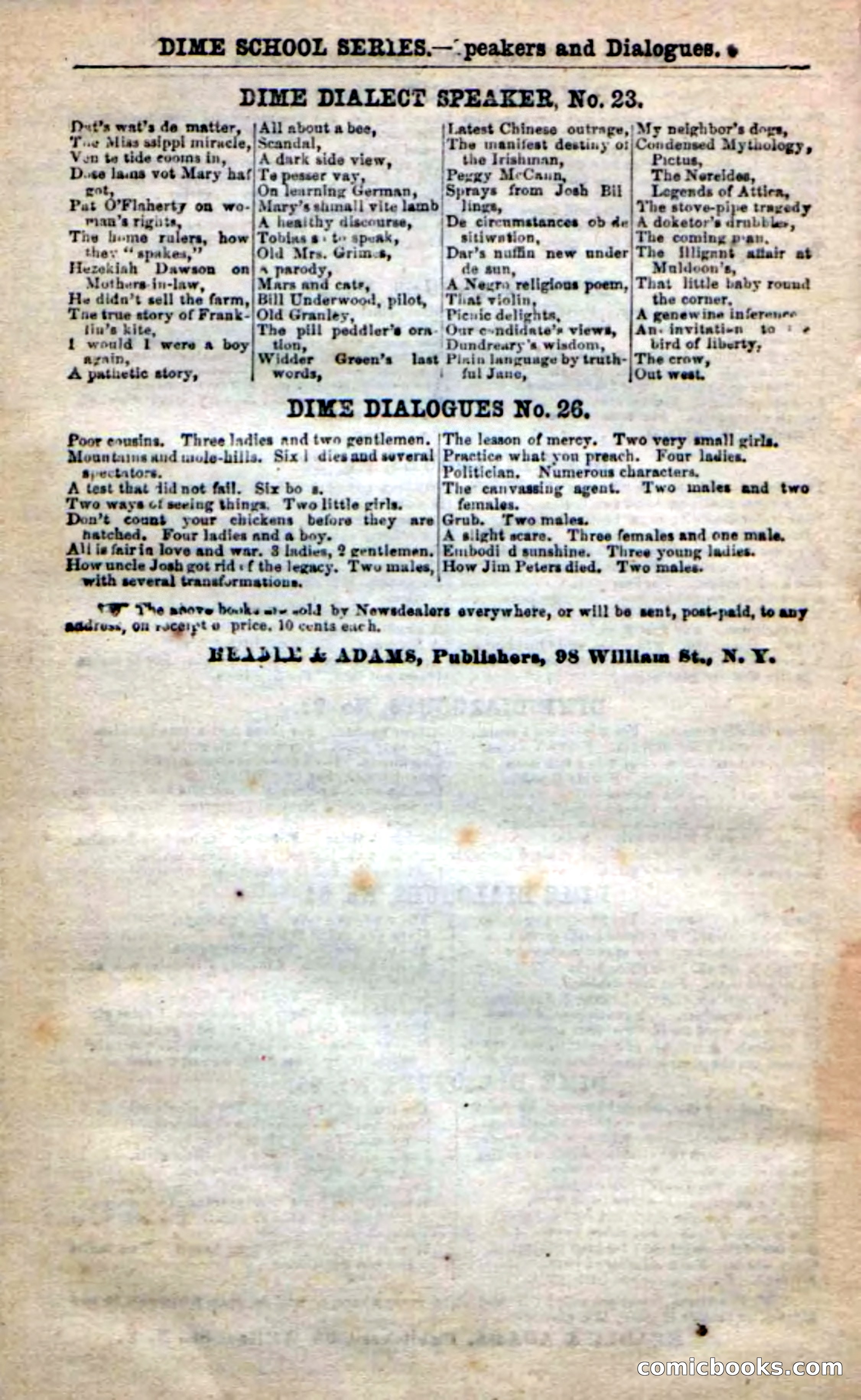 Beadle's New Dime Novels: 'Dingle, the Outlaw' — page 98 of 100
