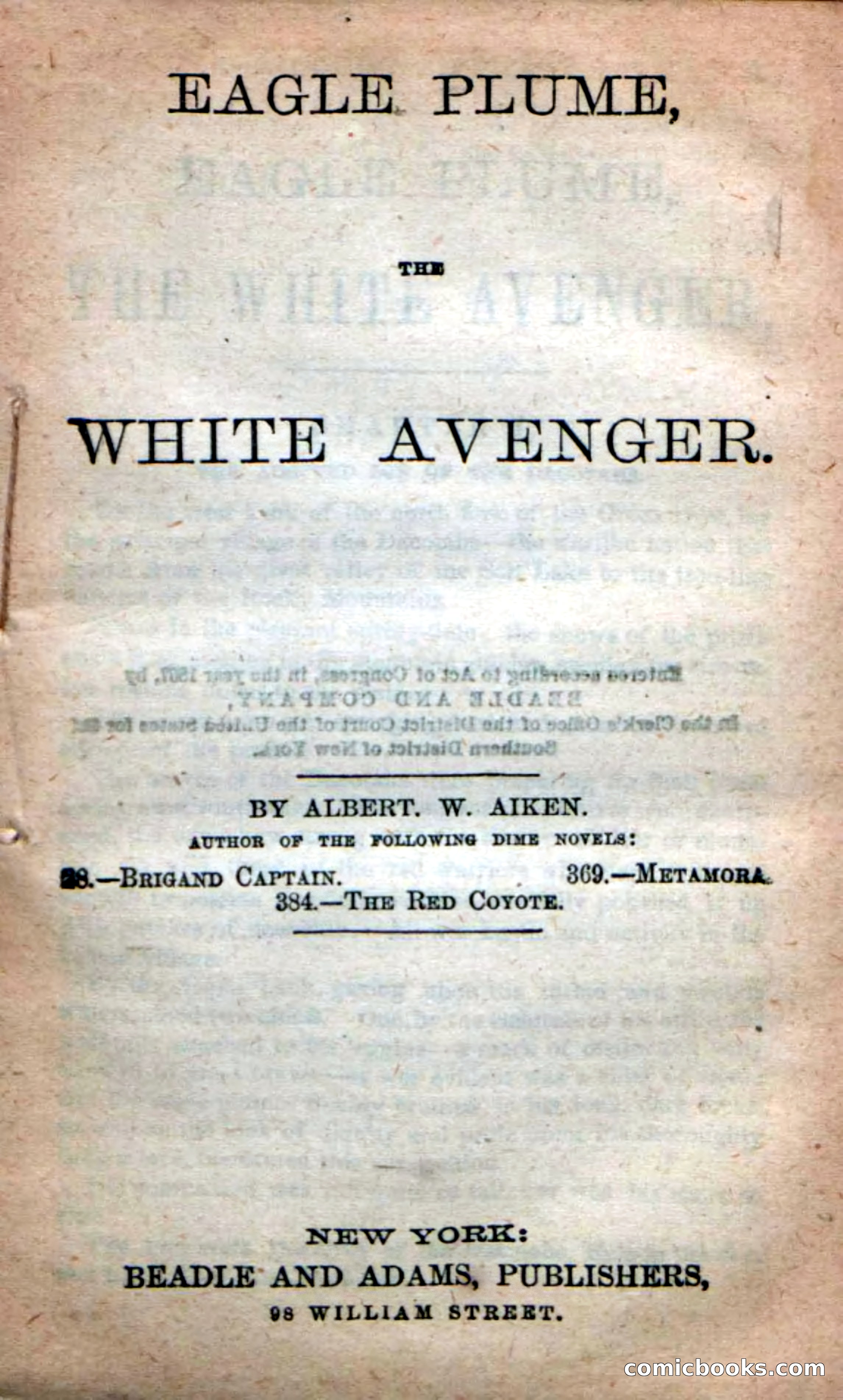 Beadle's New Dime Novels: Eagle Plume — page 3 of 98