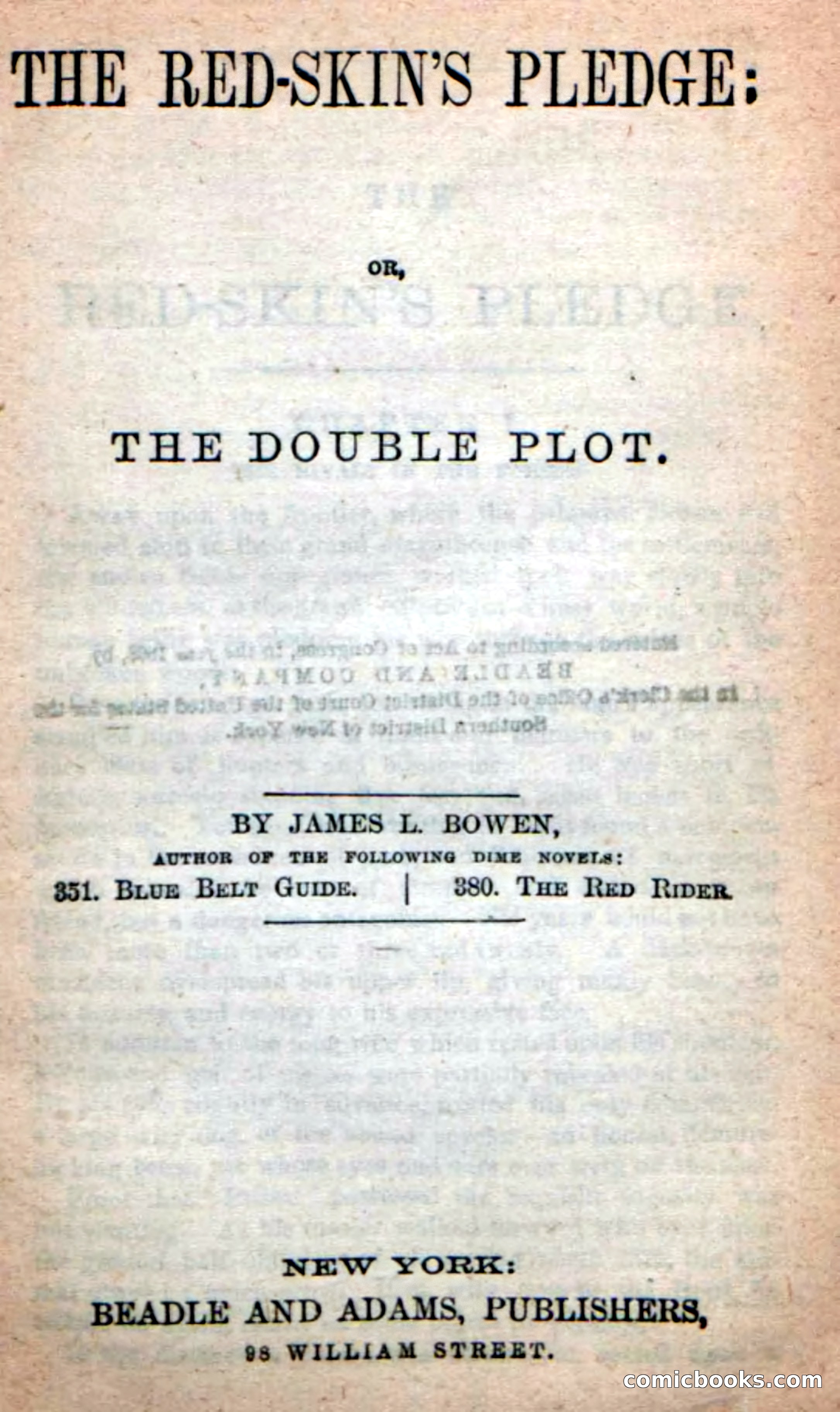 Beadle's Dime Novels: Red-Skin's Pledge — page 3 of 100