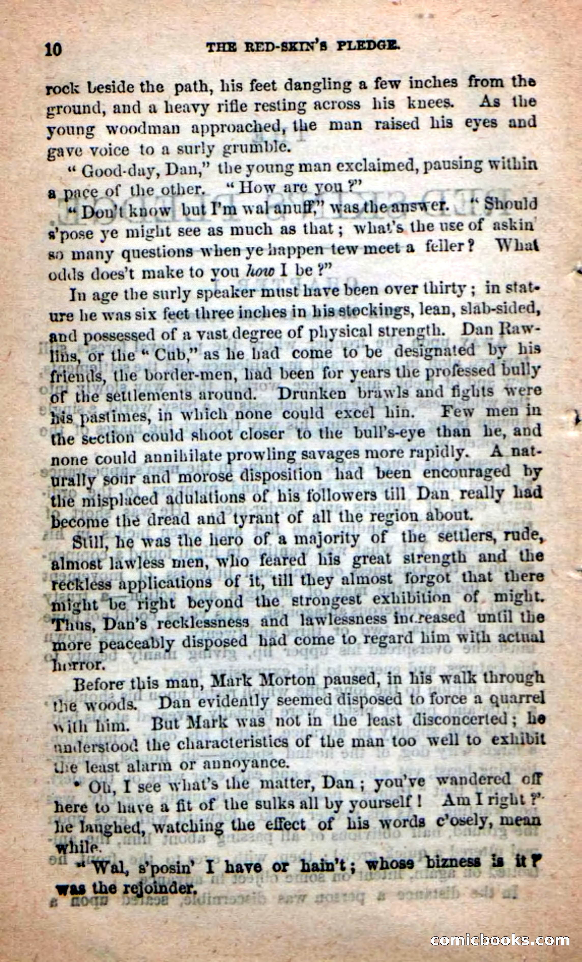 Beadle's Dime Novels: Red-Skin's Pledge — page 6 of 100