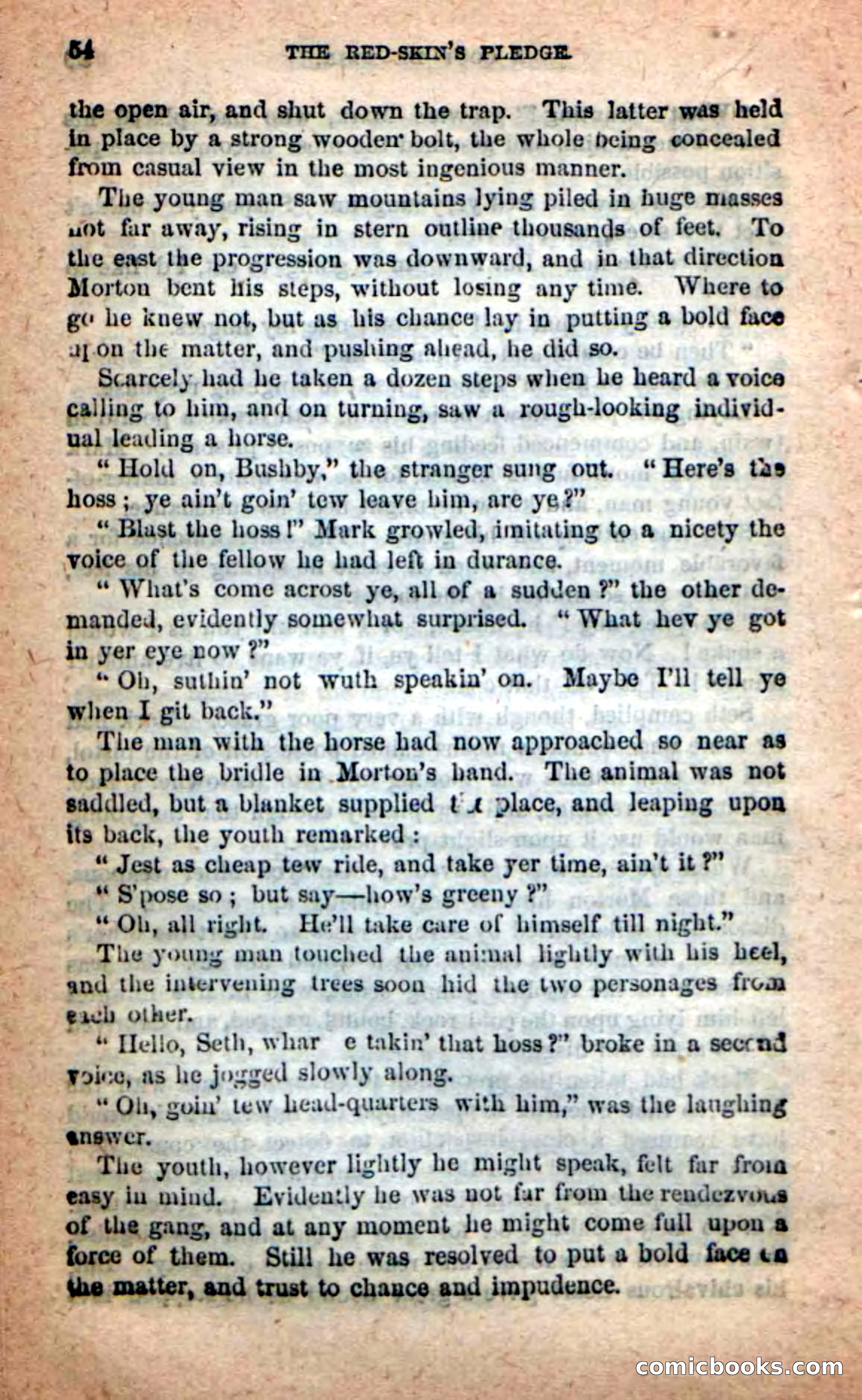 Beadle's Dime Novels: Red-Skin's Pledge — page 50 of 100