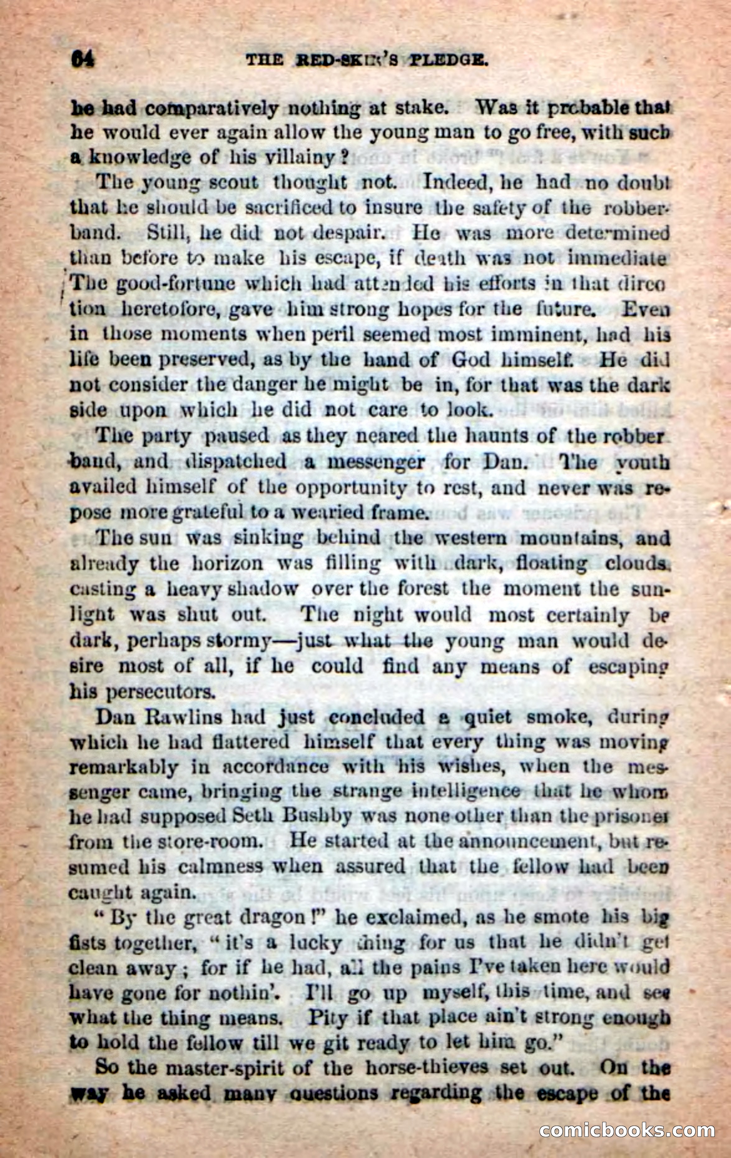 Beadle's Dime Novels: Red-Skin's Pledge — page 60 of 100