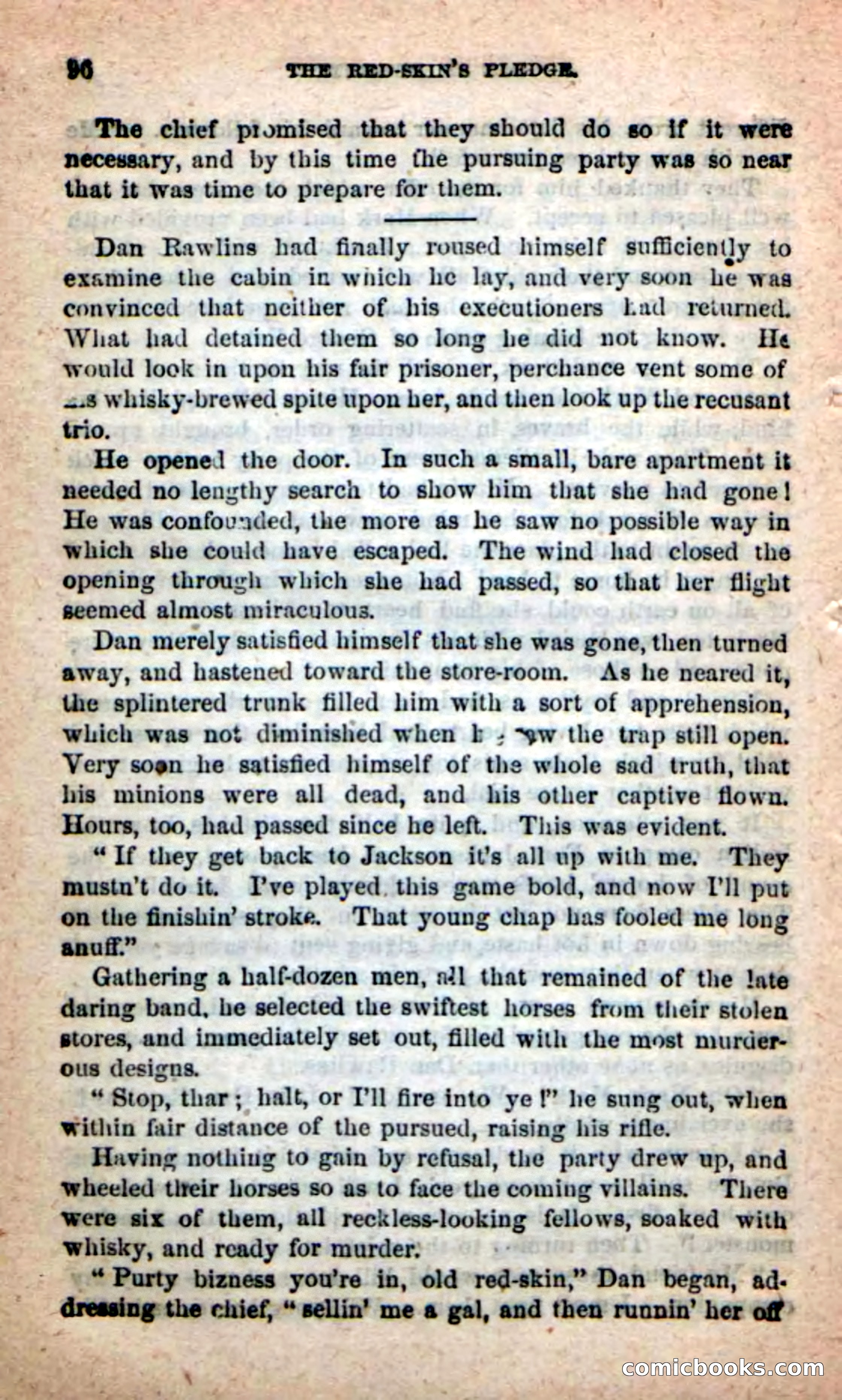 Beadle's Dime Novels: Red-Skin's Pledge — page 92 of 100