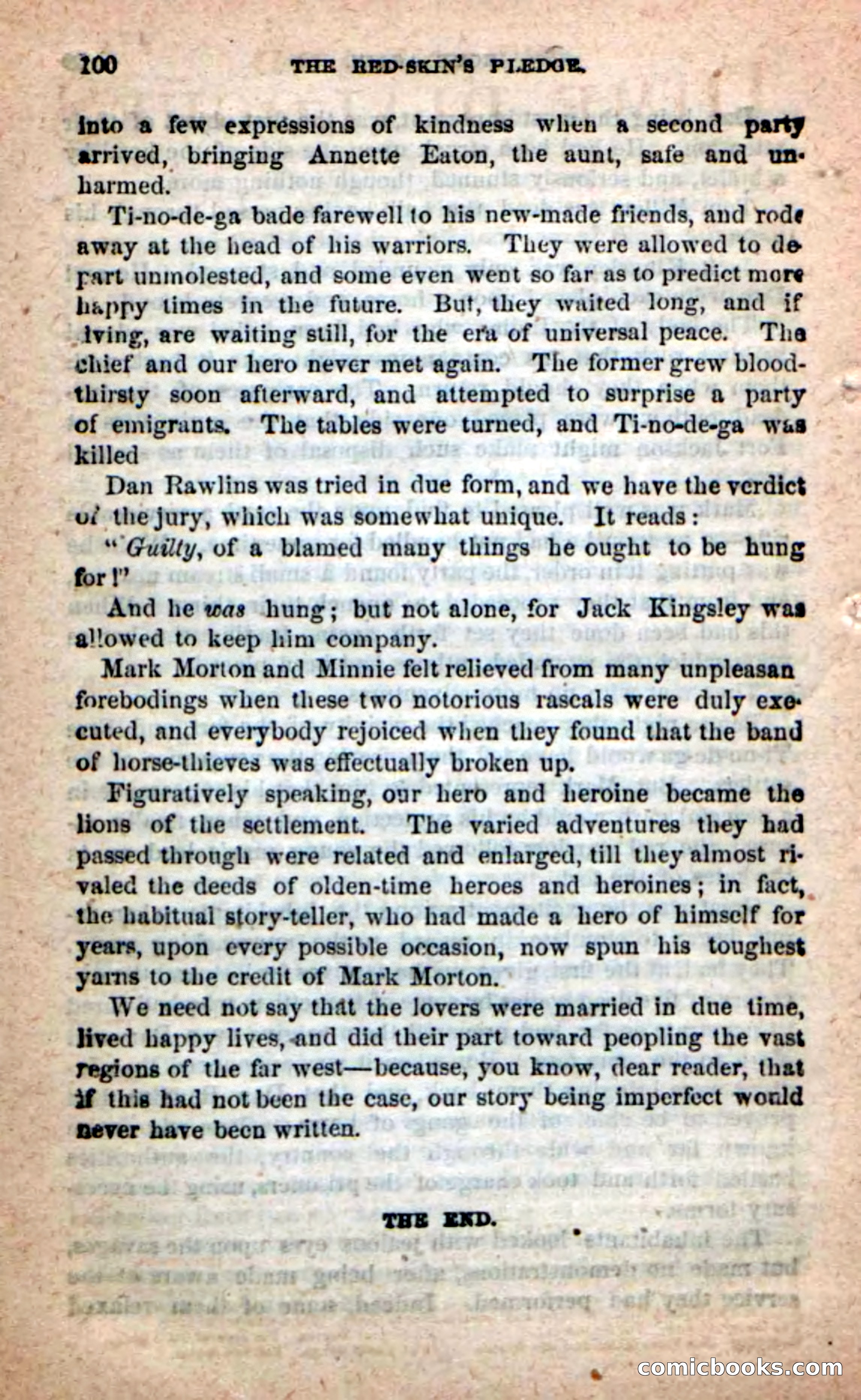 Beadle's Dime Novels: Red-Skin's Pledge — page 96 of 100