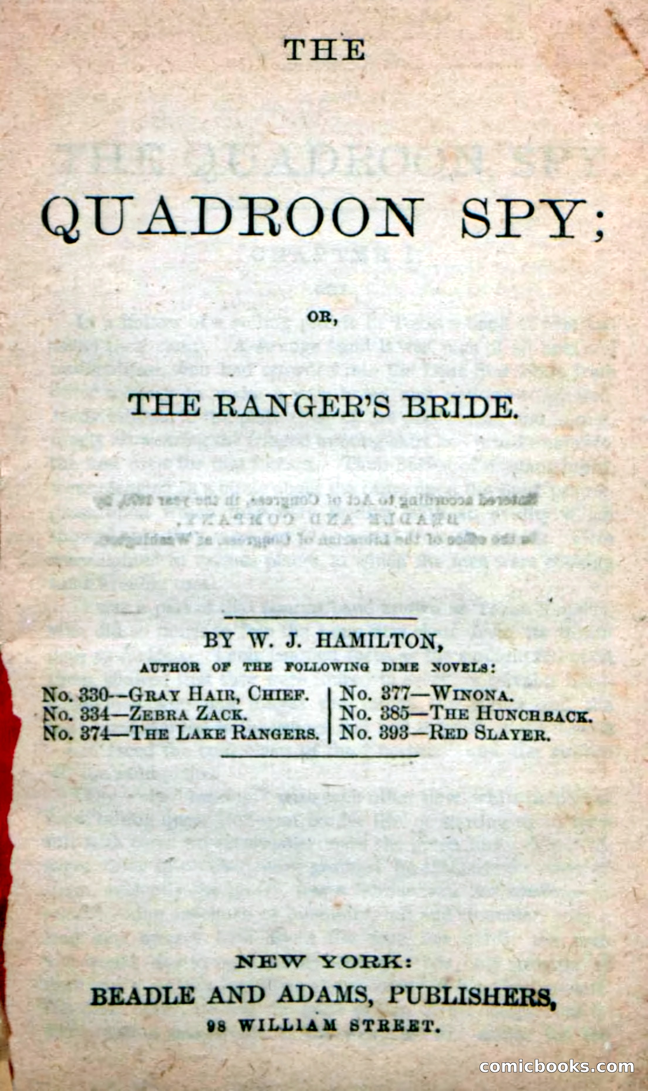 Beadle's New Dime Novels: The Quadroon Spy — page 3 of 100