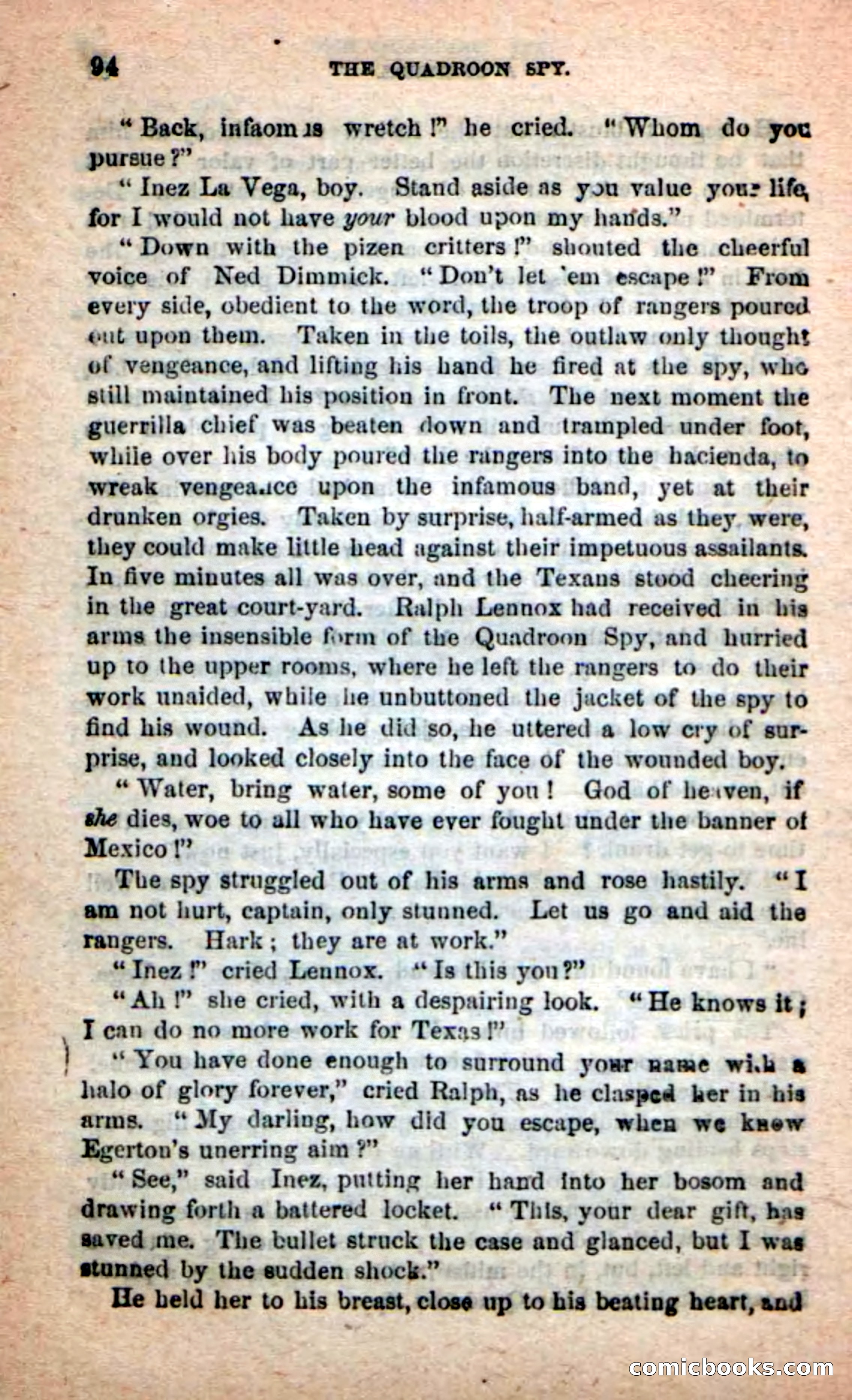 Beadle's New Dime Novels: The Quadroon Spy — page 90 of 100