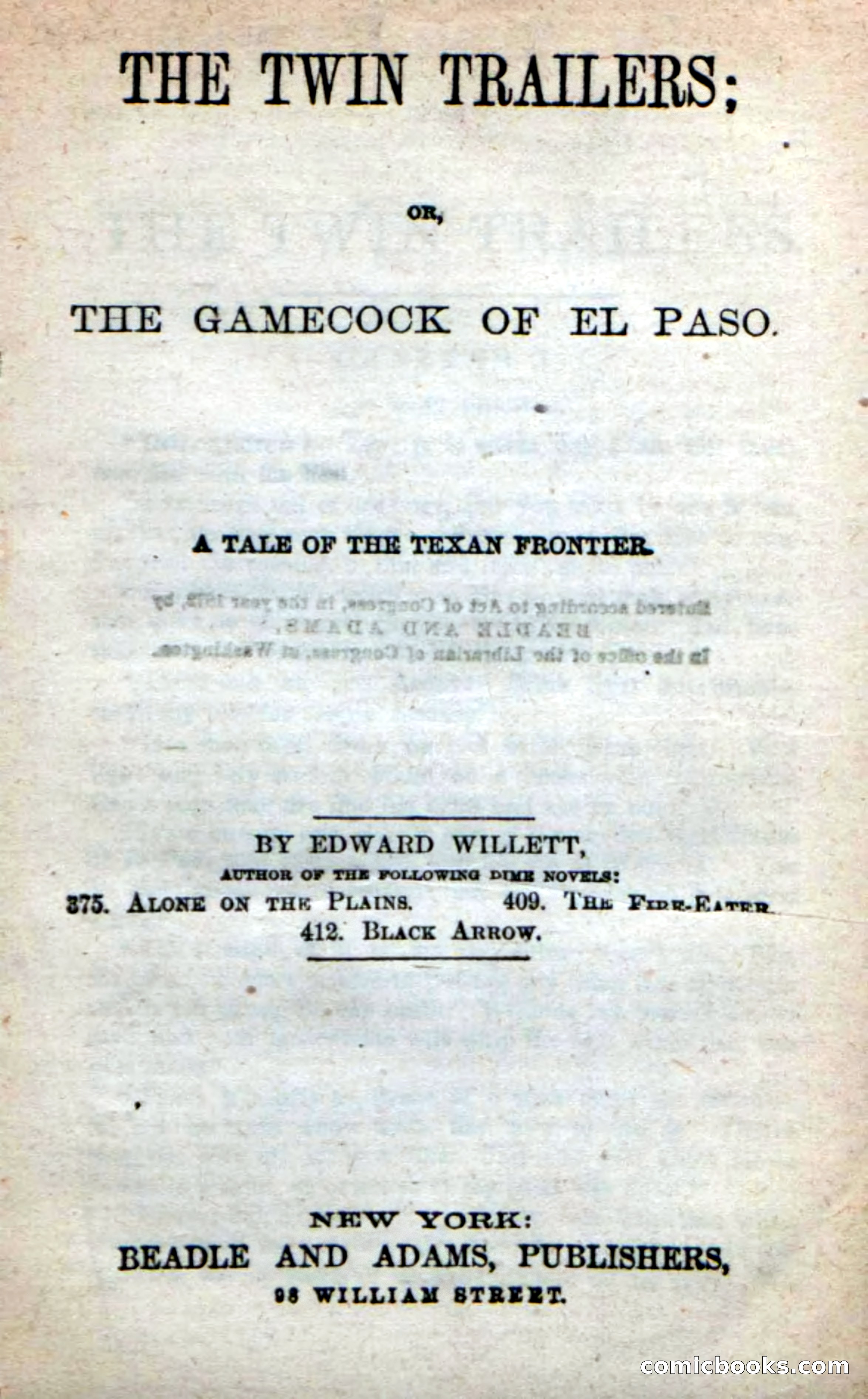 Beadle's New Dime Novels: The Twin Trailers — page 3 of 100