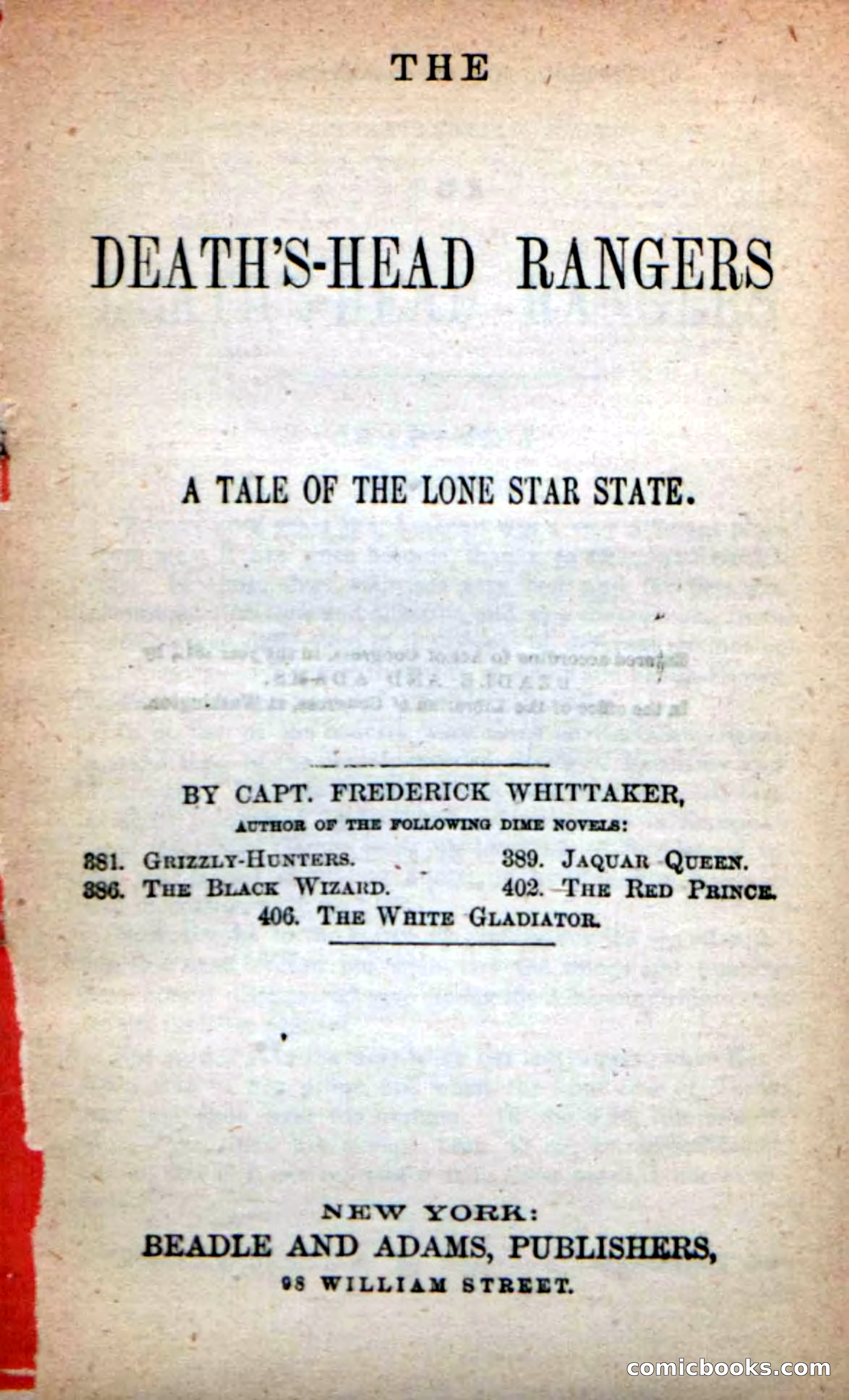 Beadle's New Dime Novels: The Death's-Head Rangers — page 3 of 100