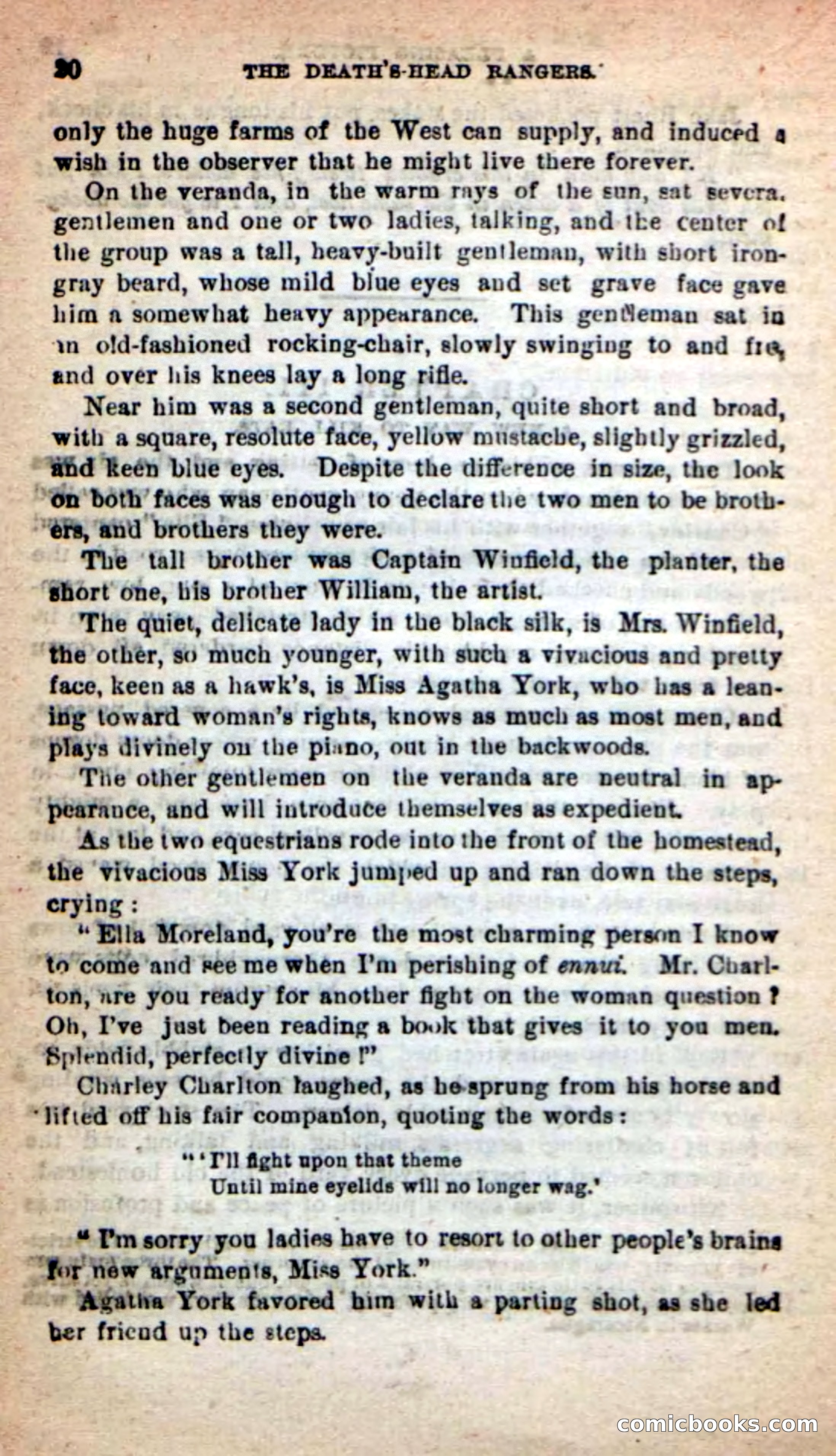 Beadle's New Dime Novels: The Death's-Head Rangers — page 16 of 100