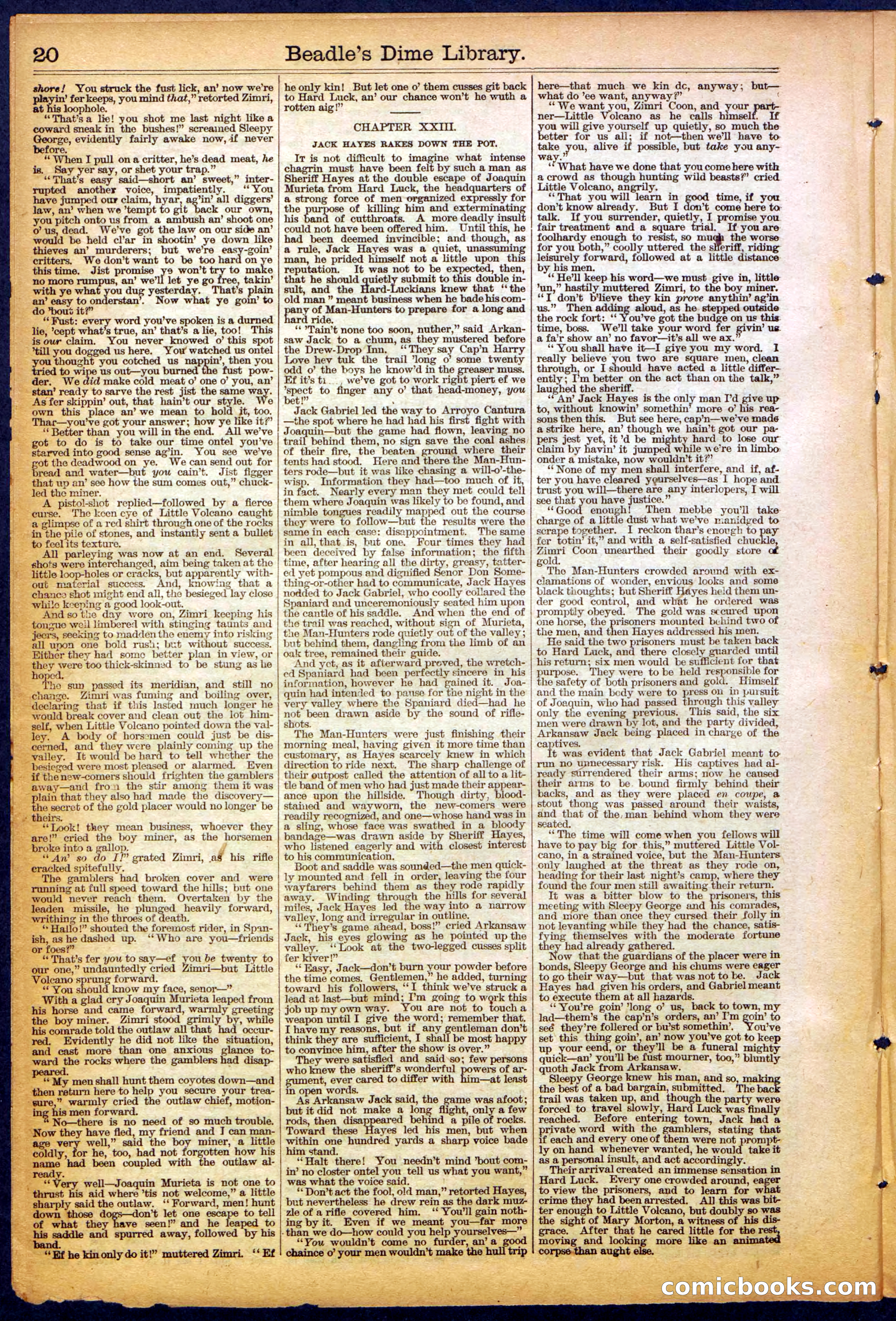 The New York Dime Library, No. 1040 (September 1900) — page 20 of 32