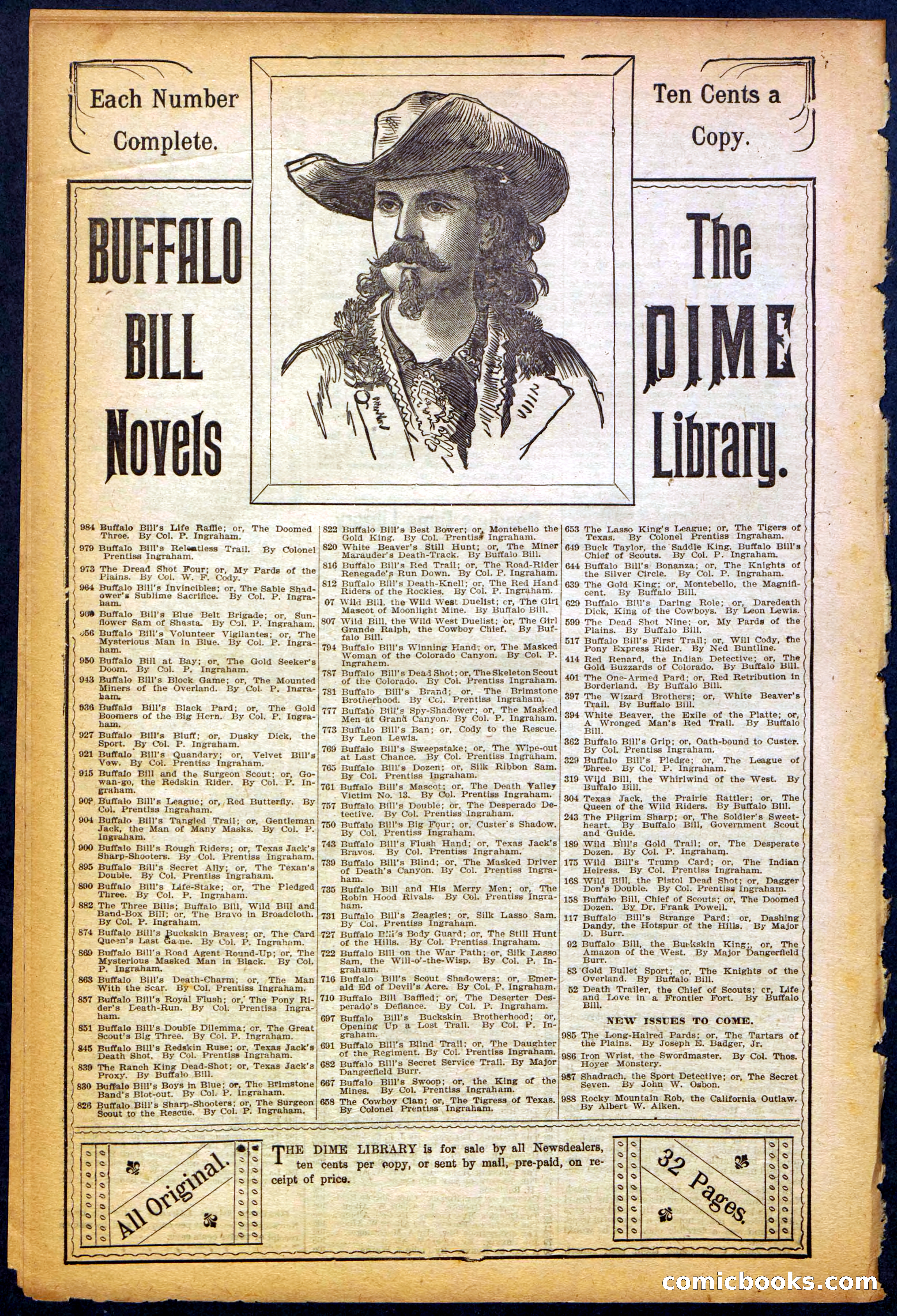 The New York Dime Library, No. 1040 (September 1900) — page 32 of 32