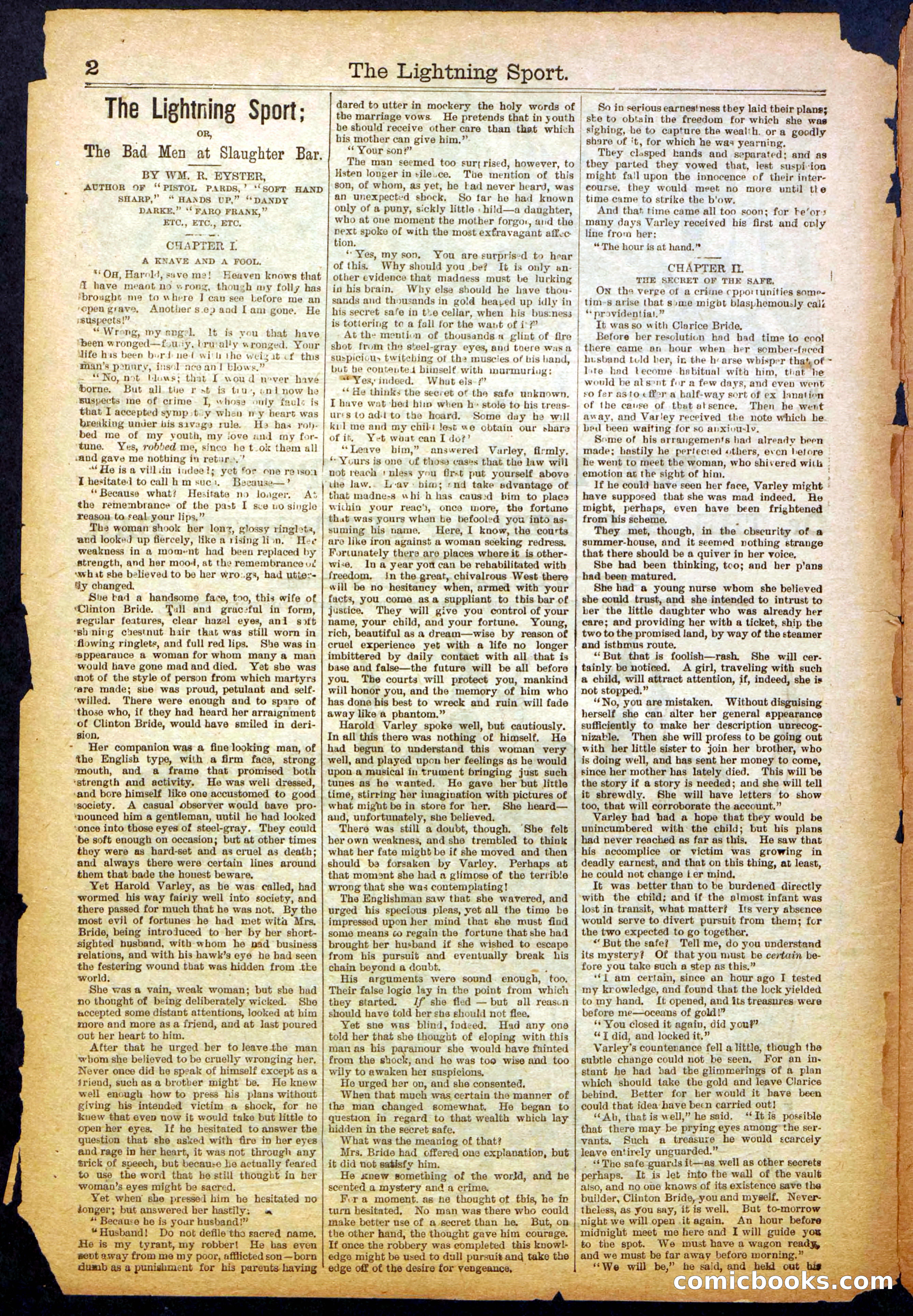 The Lightning Sport; or, The Bad Men at Slaughter Bar — page 2 of 32