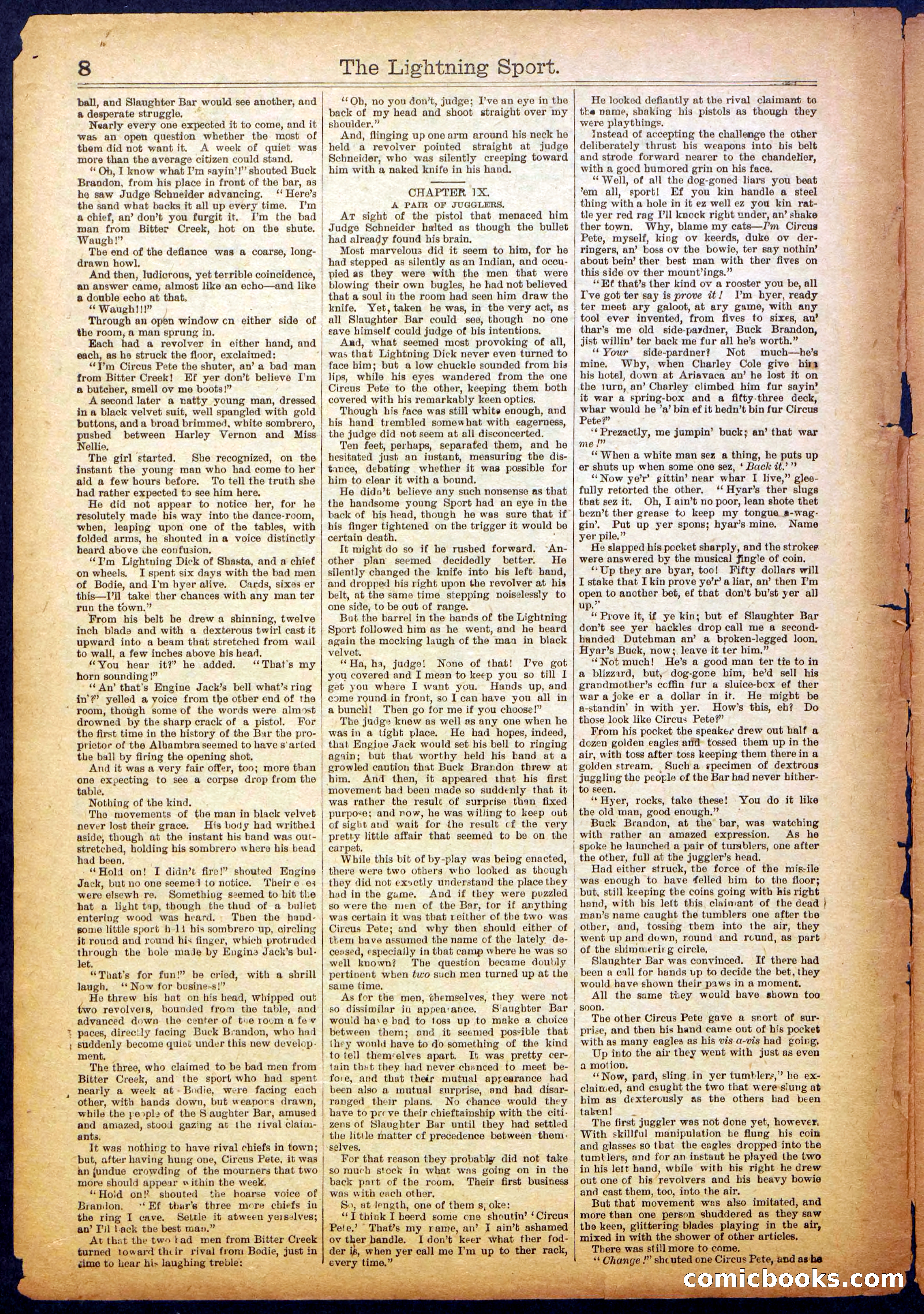The Lightning Sport; or, The Bad Men at Slaughter Bar — page 8 of 32
