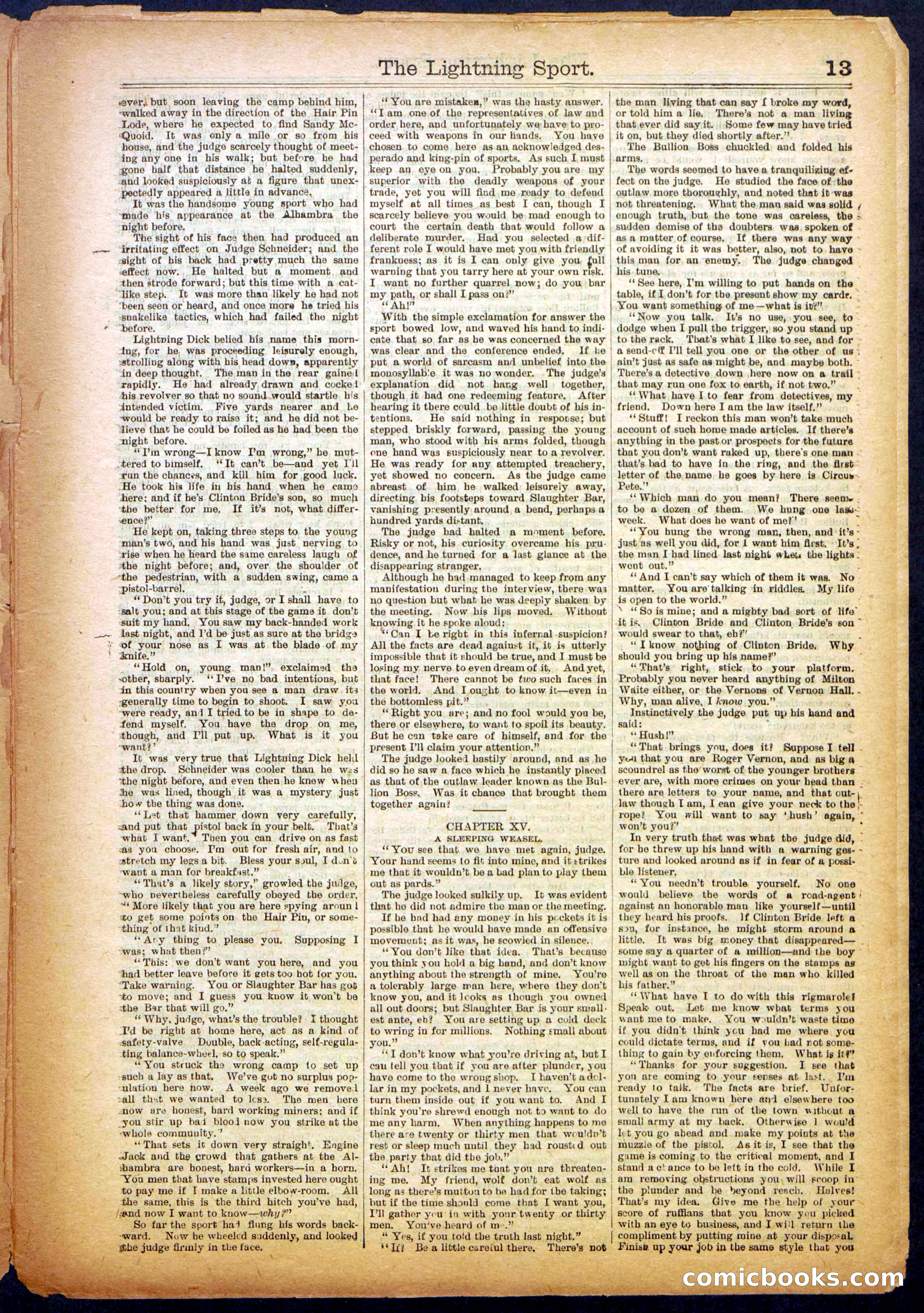 The Lightning Sport; or, The Bad Men at Slaughter Bar — page 13 of 32