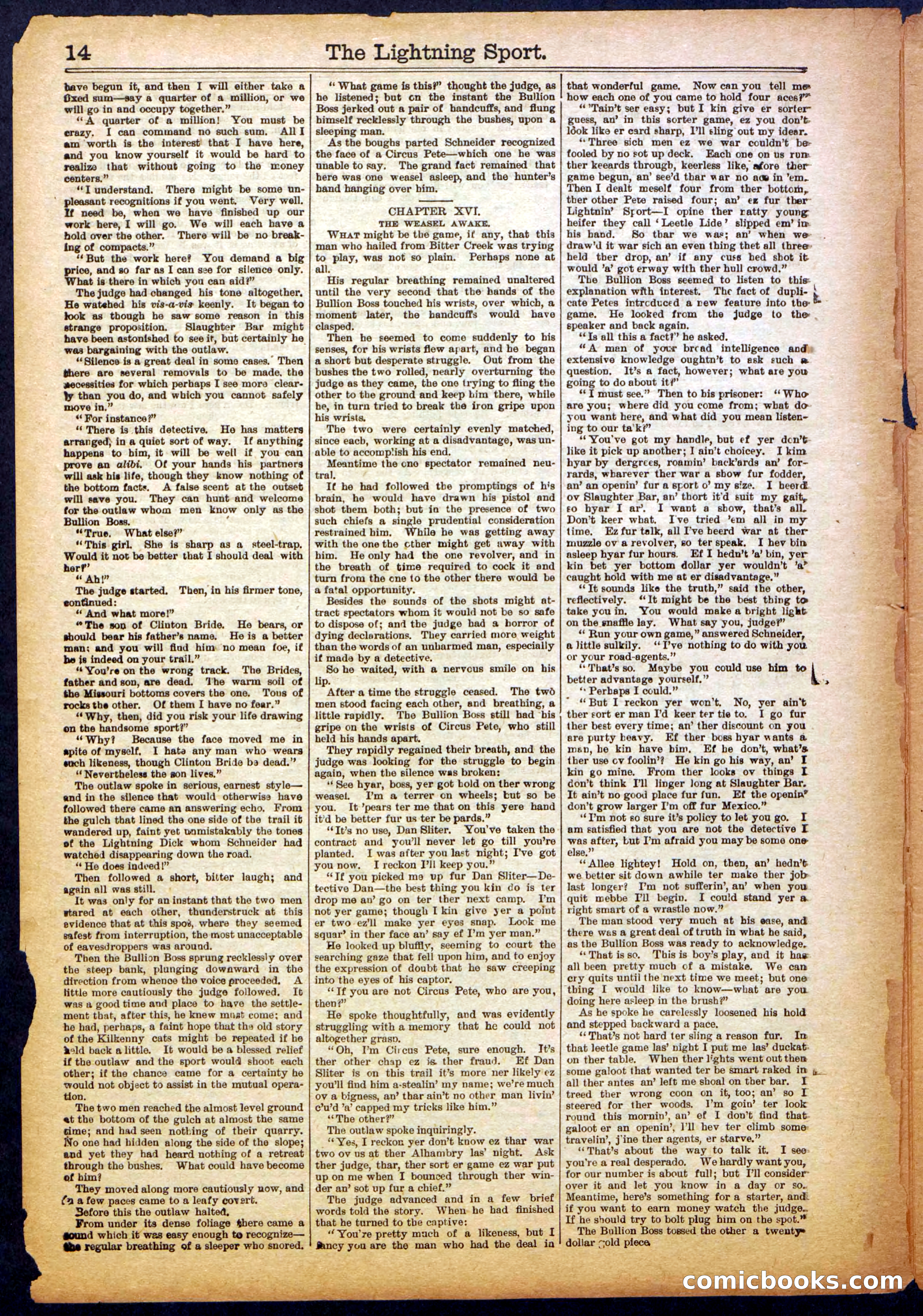 The Lightning Sport; or, The Bad Men at Slaughter Bar — page 14 of 32