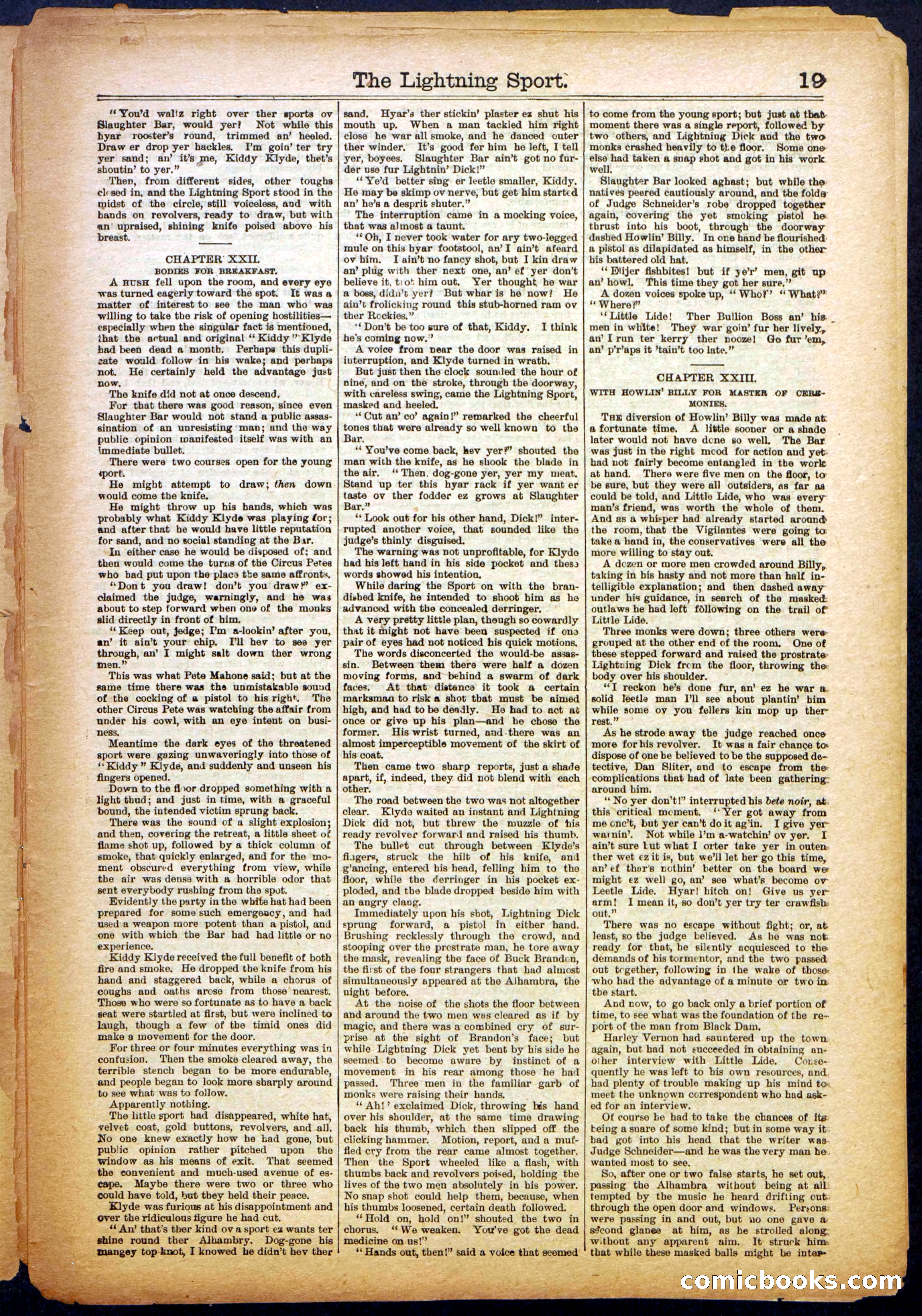 The Lightning Sport; or, The Bad Men at Slaughter Bar — page 19 of 32
