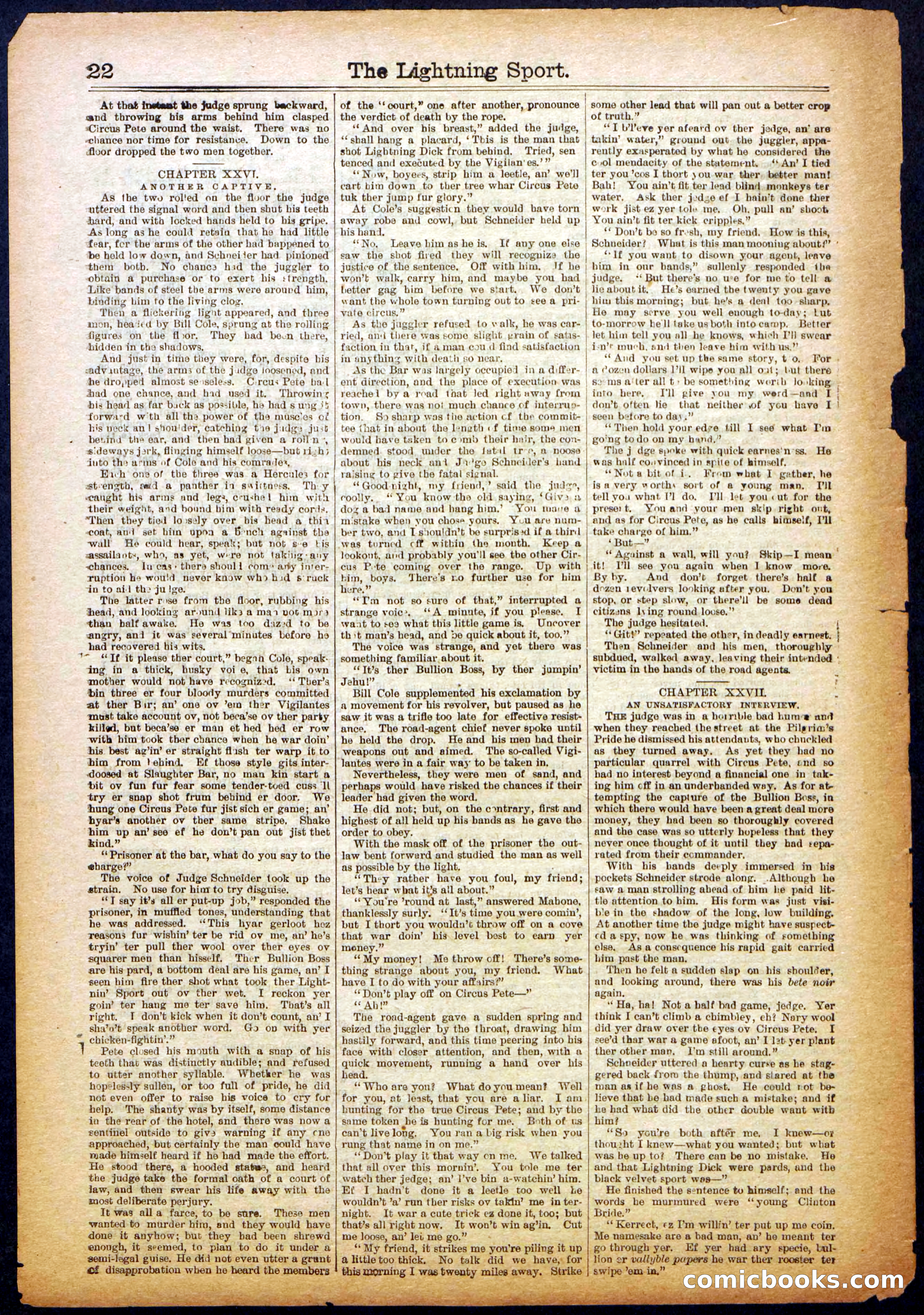 The Lightning Sport; or, The Bad Men at Slaughter Bar — page 22 of 32