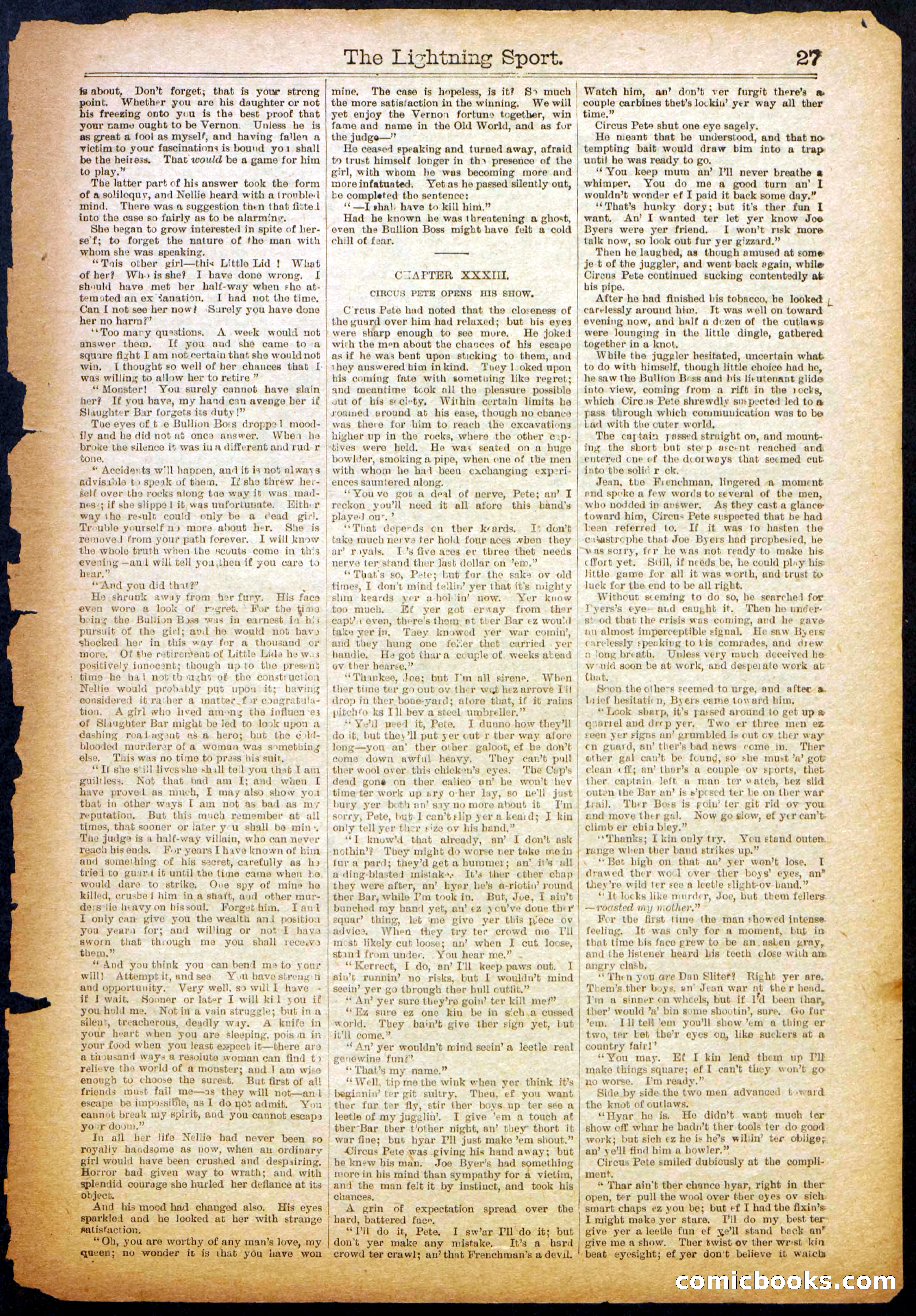 The Lightning Sport; or, The Bad Men at Slaughter Bar — page 27 of 32