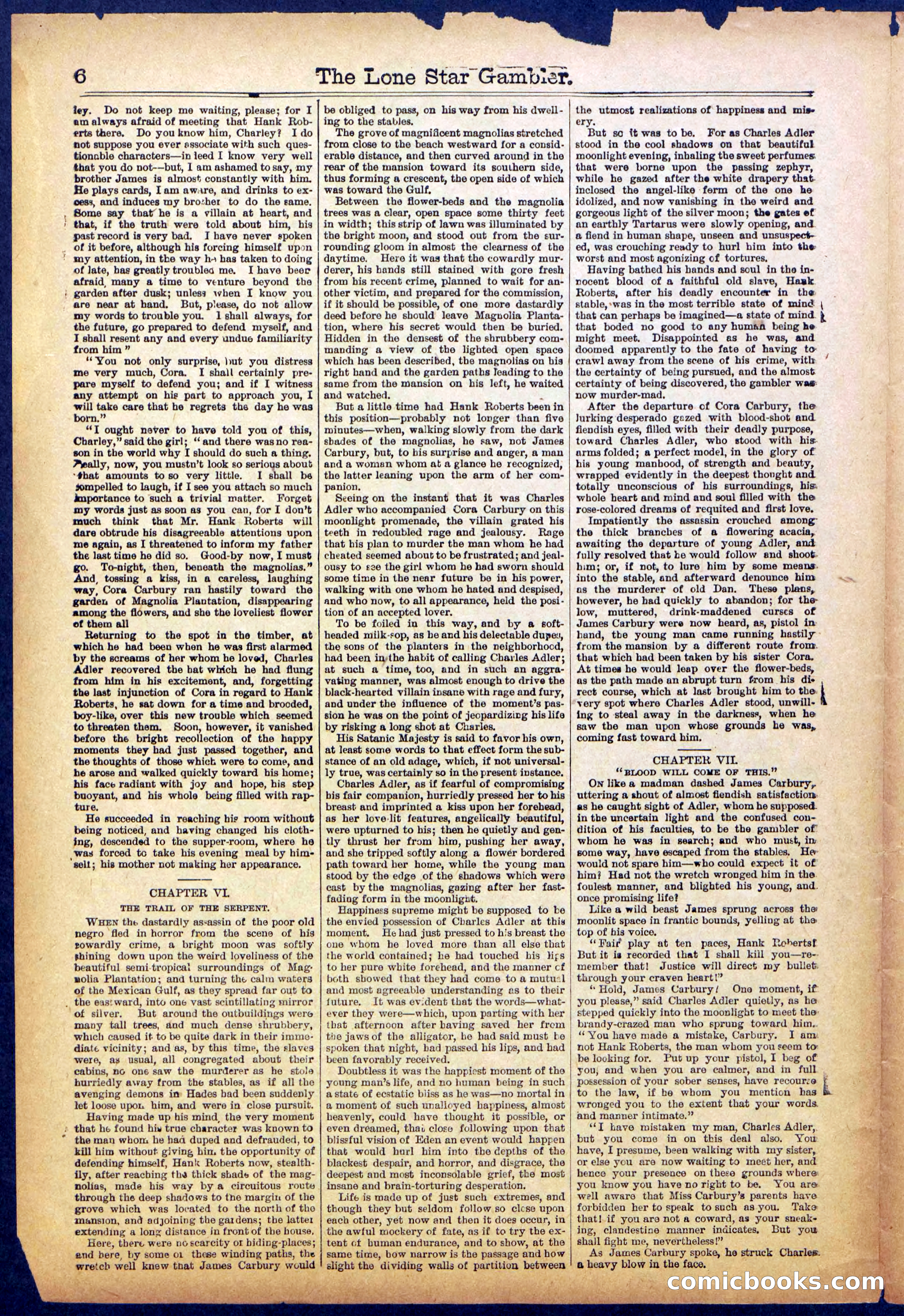 The Lone Star Gambler; or, The Maid of the Magnolias — page 6 of 32