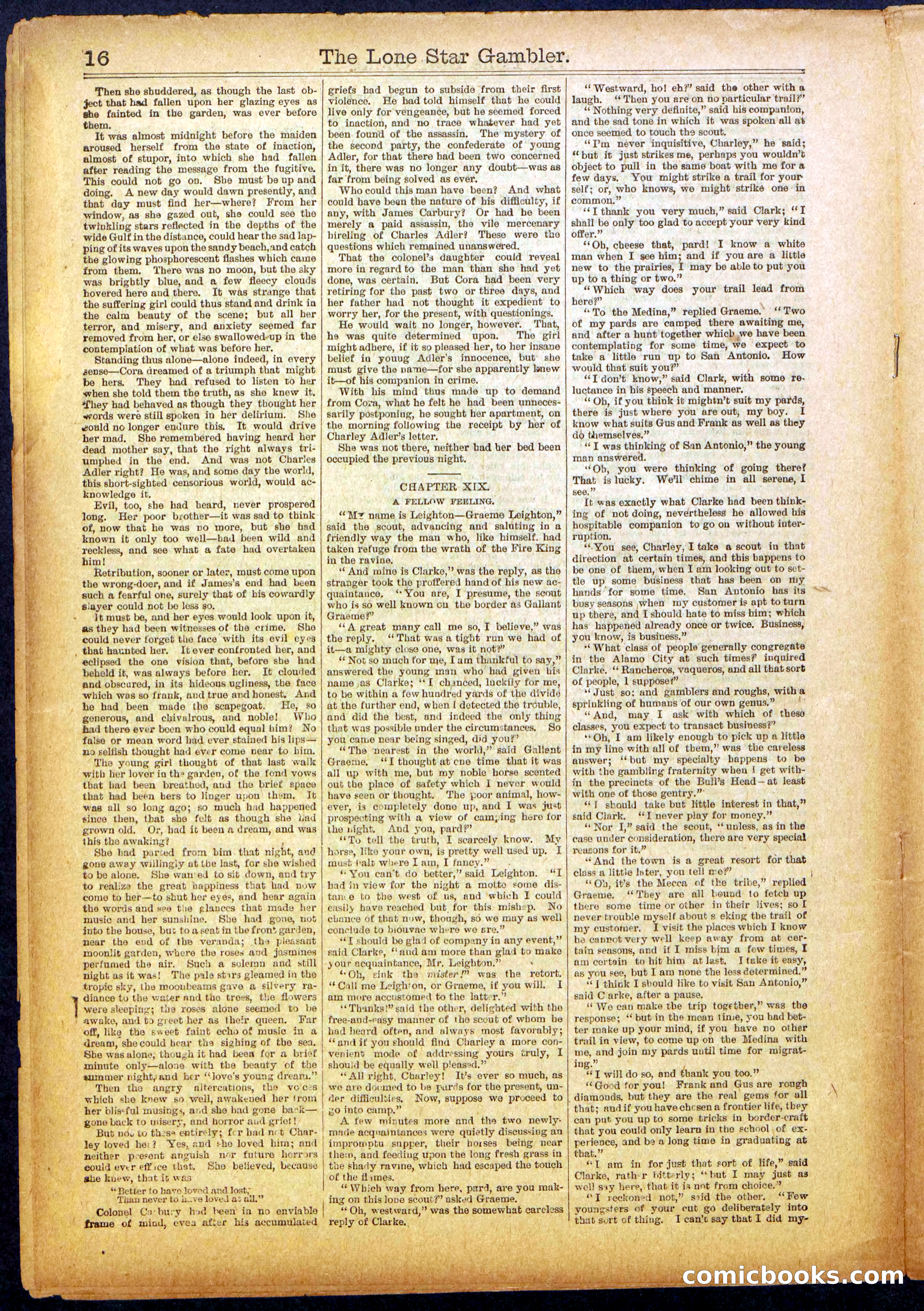 The Lone Star Gambler; or, The Maid of the Magnolias — page 16 of 32