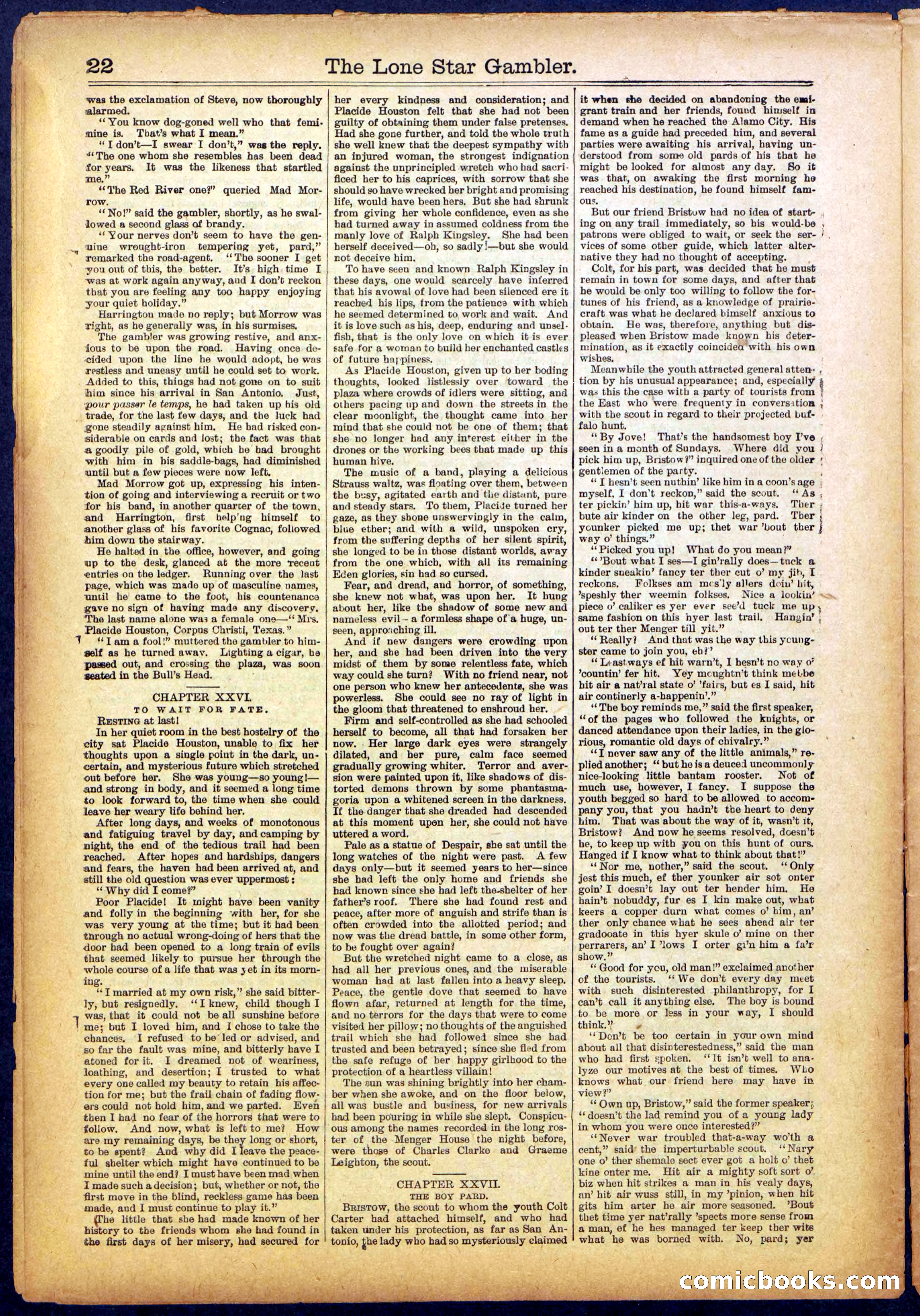 The Lone Star Gambler; or, The Maid of the Magnolias — page 22 of 32