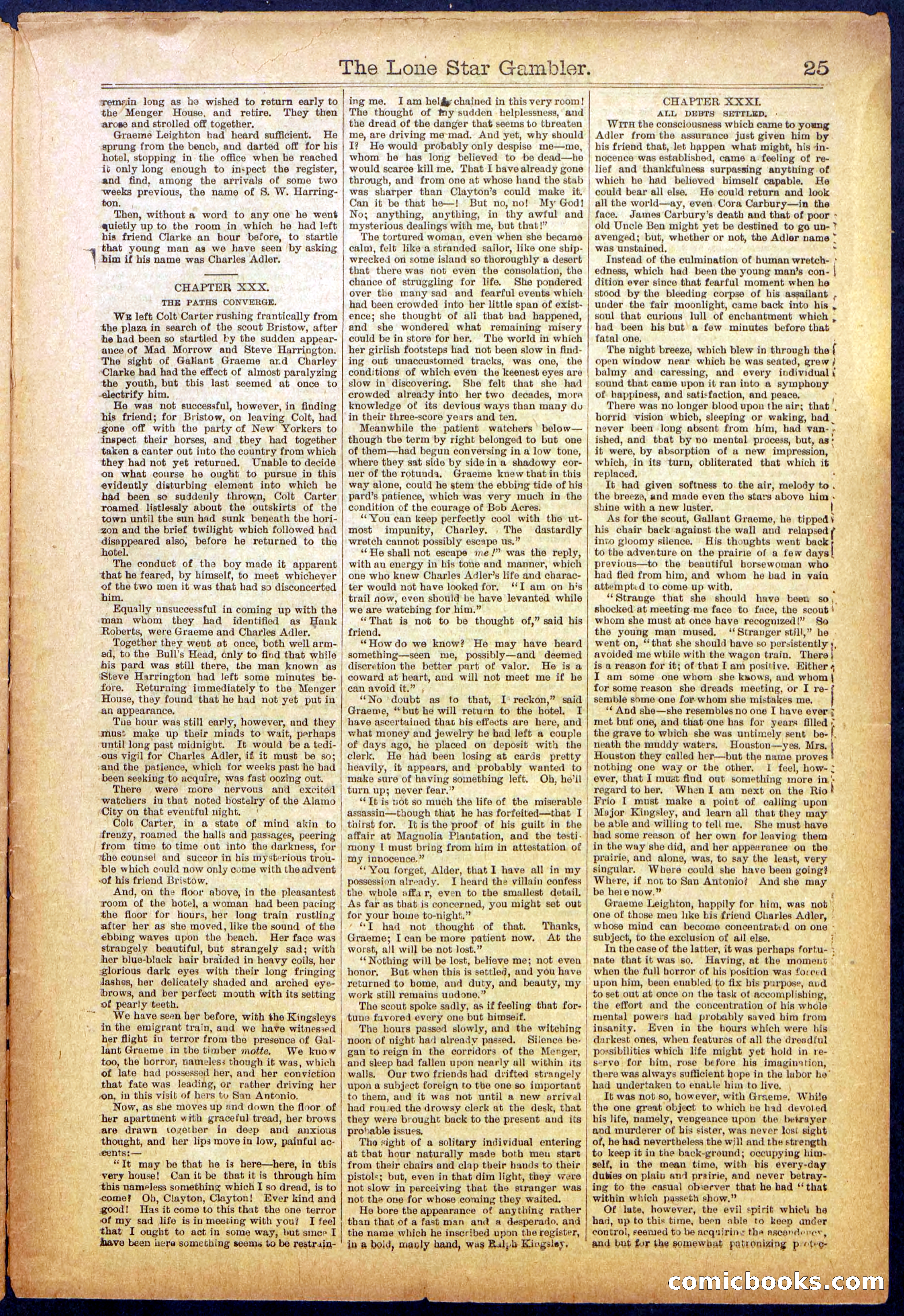 The Lone Star Gambler; or, The Maid of the Magnolias — page 25 of 32