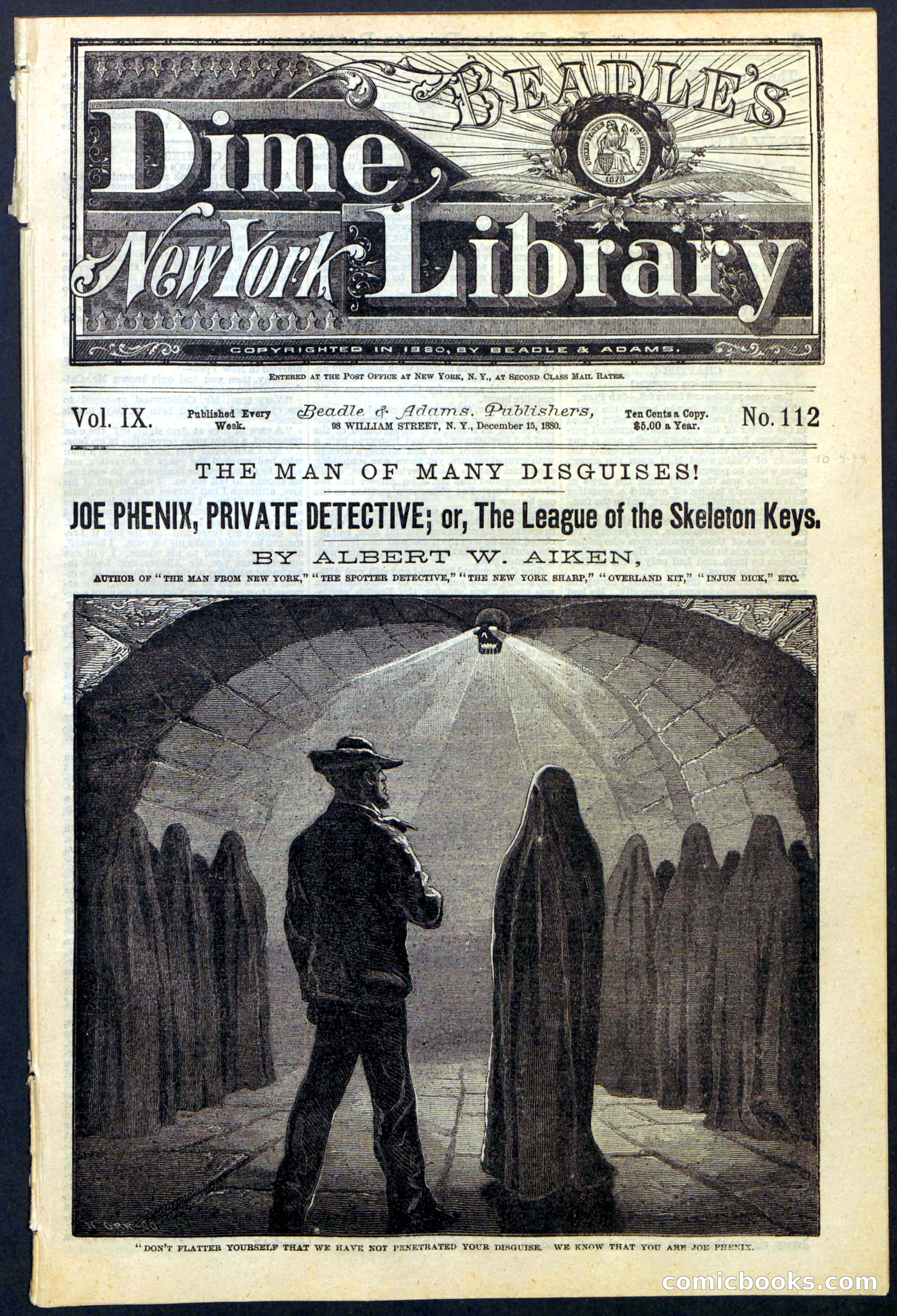 Joe Phenix, Private Detective; or, The League of the Skeleton Keys — page 1 of 30