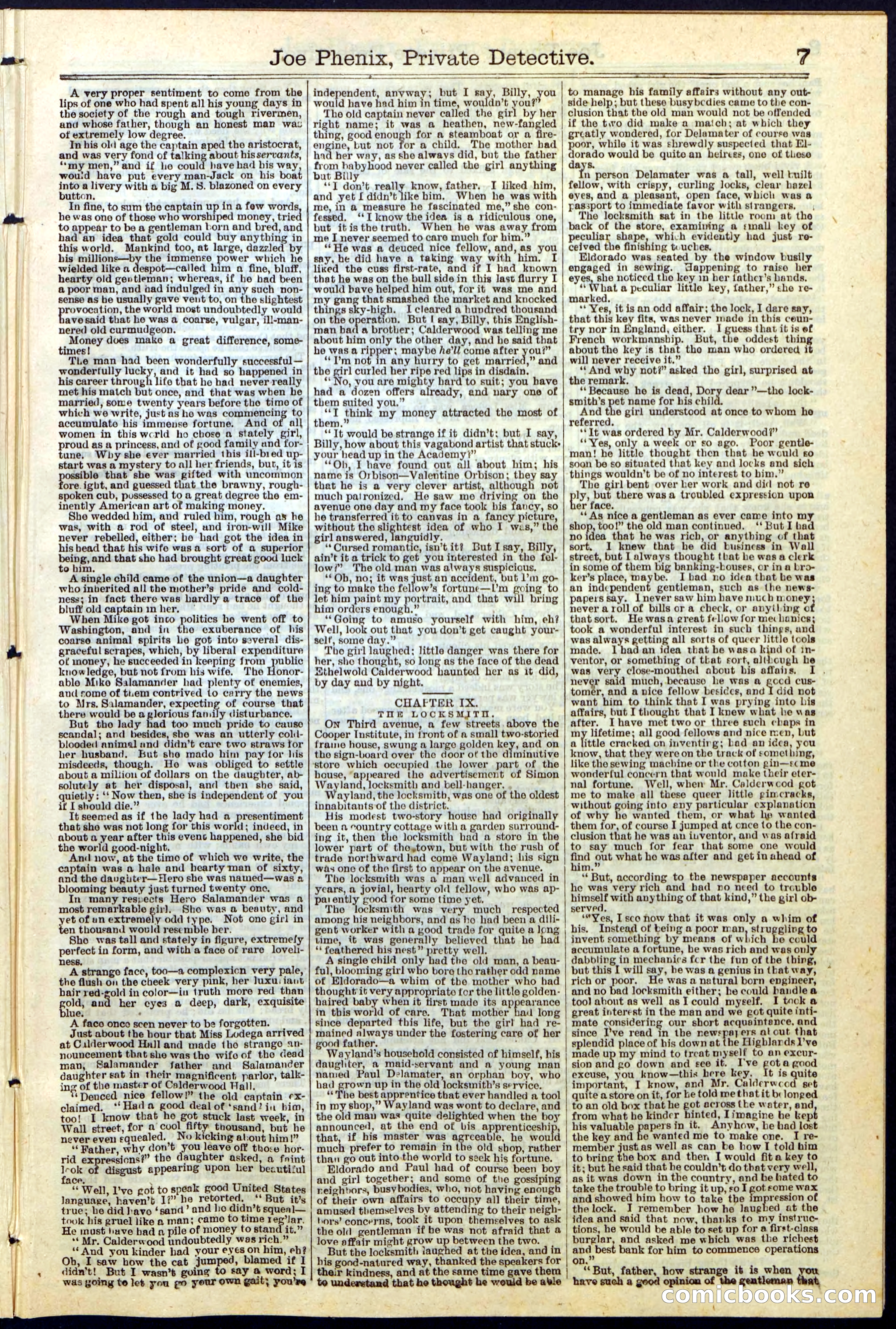 Joe Phenix, Private Detective; or, The League of the Skeleton Keys — page 7 of 30